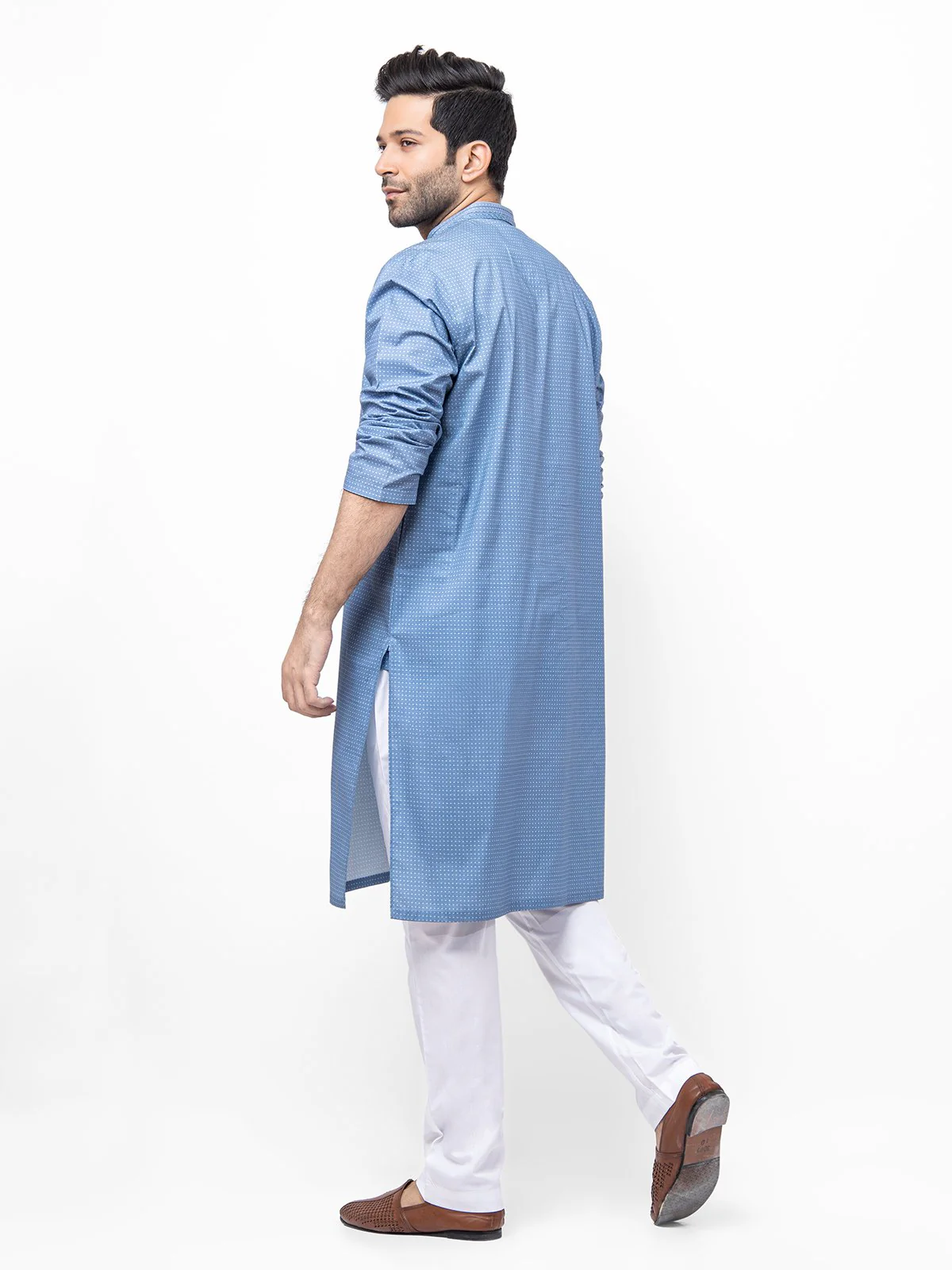 Men's Blue Kurta - EMTK22S-99161 - Image 5