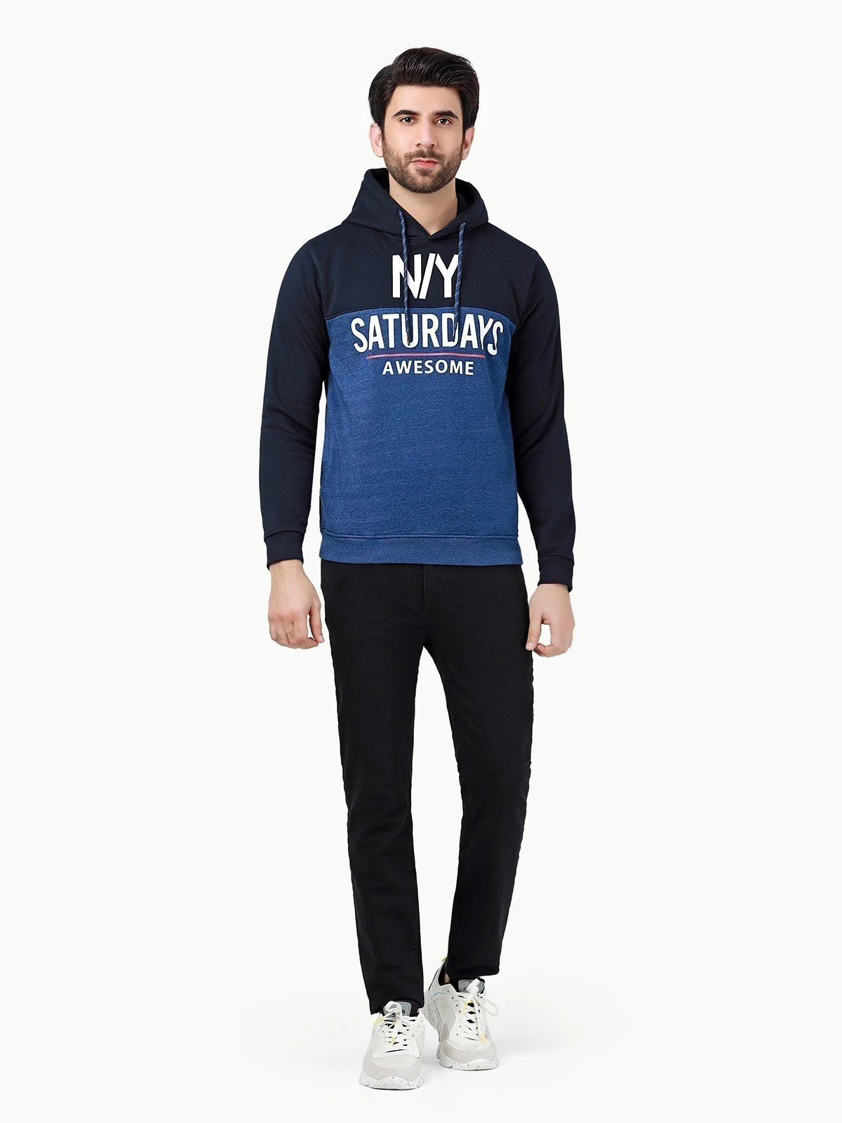 Men's Blue & Navy Hoodie - EMTH22-001 - Image 2