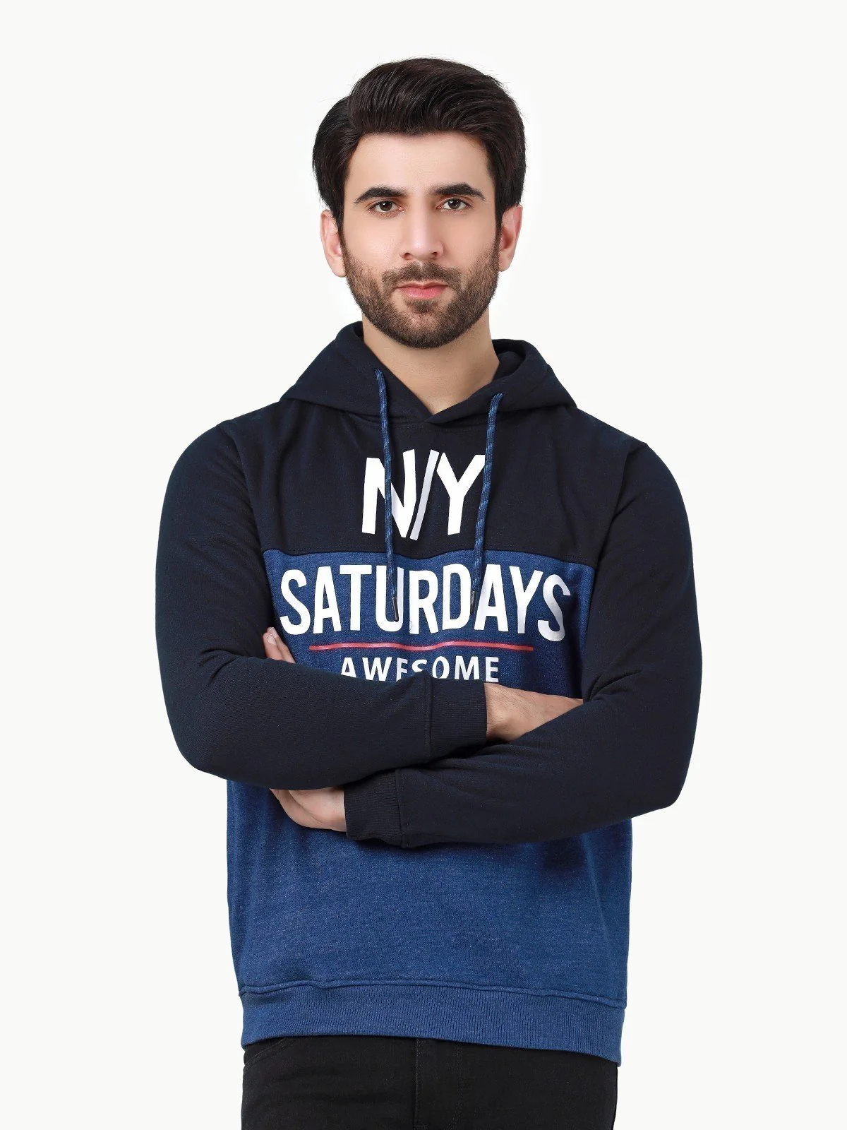 Men's Blue & Navy Hoodie - EMTH22-001 - Image 4