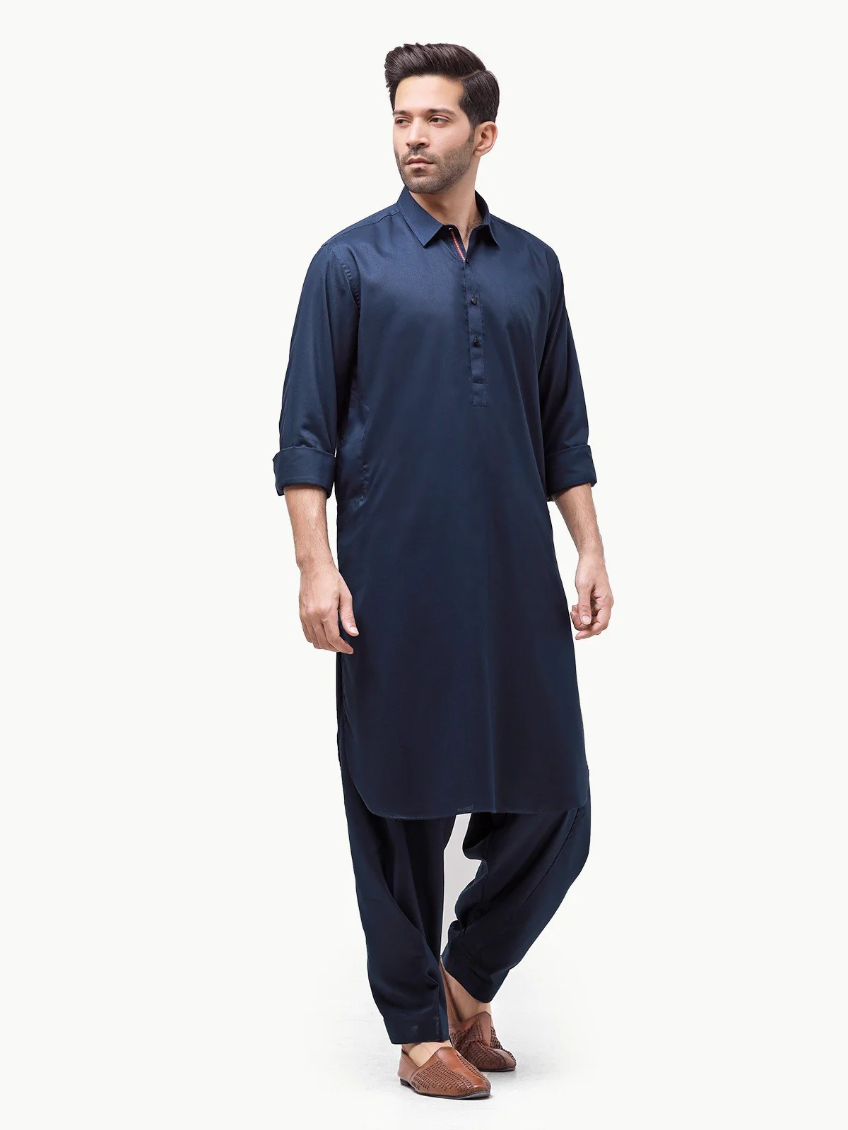 Men's Blue Shalwar Kameez - EMTSW23-99343 - Image 2
