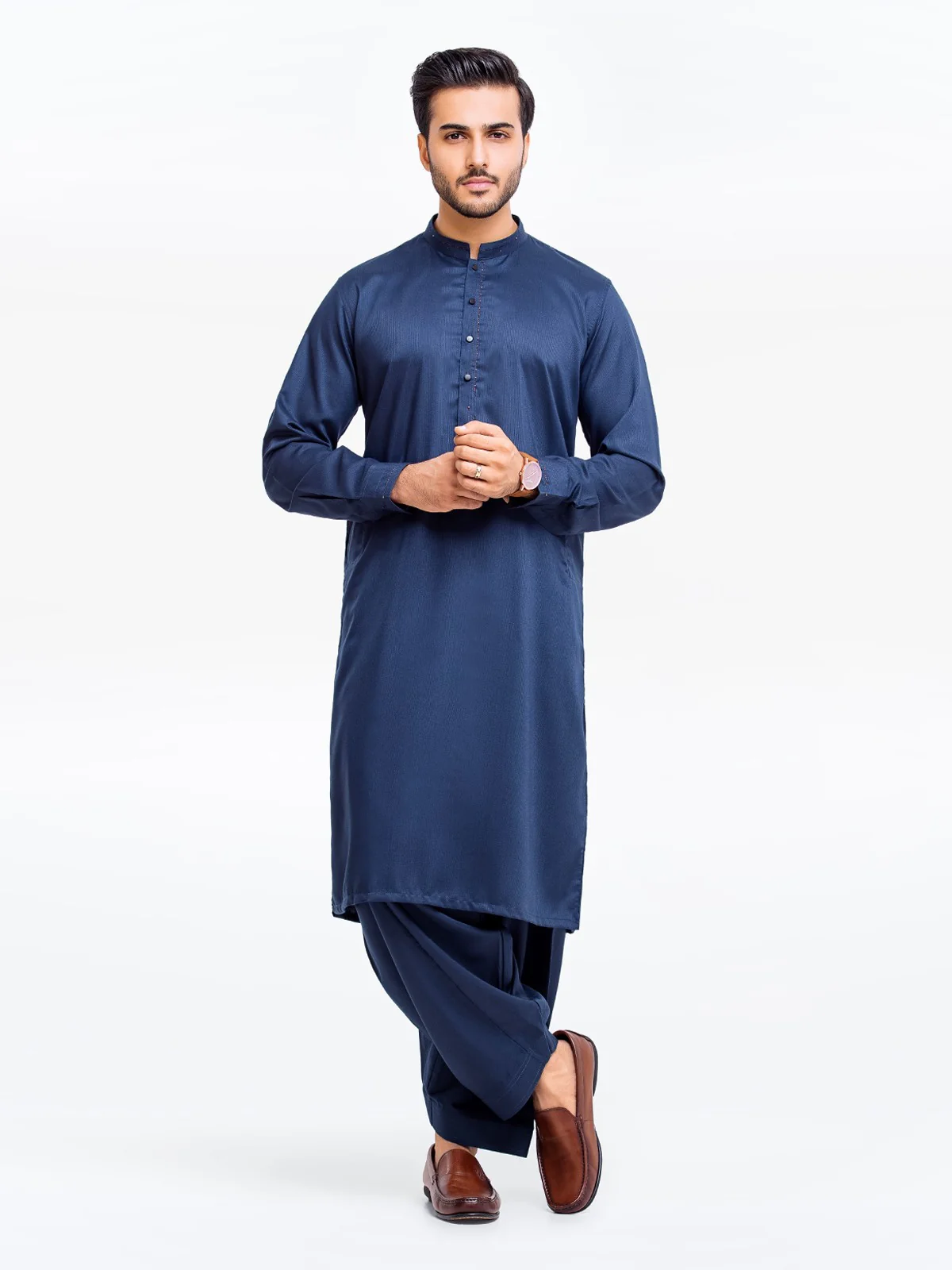 Men's Blue Shalwar Kameez - EMTSW23-99348