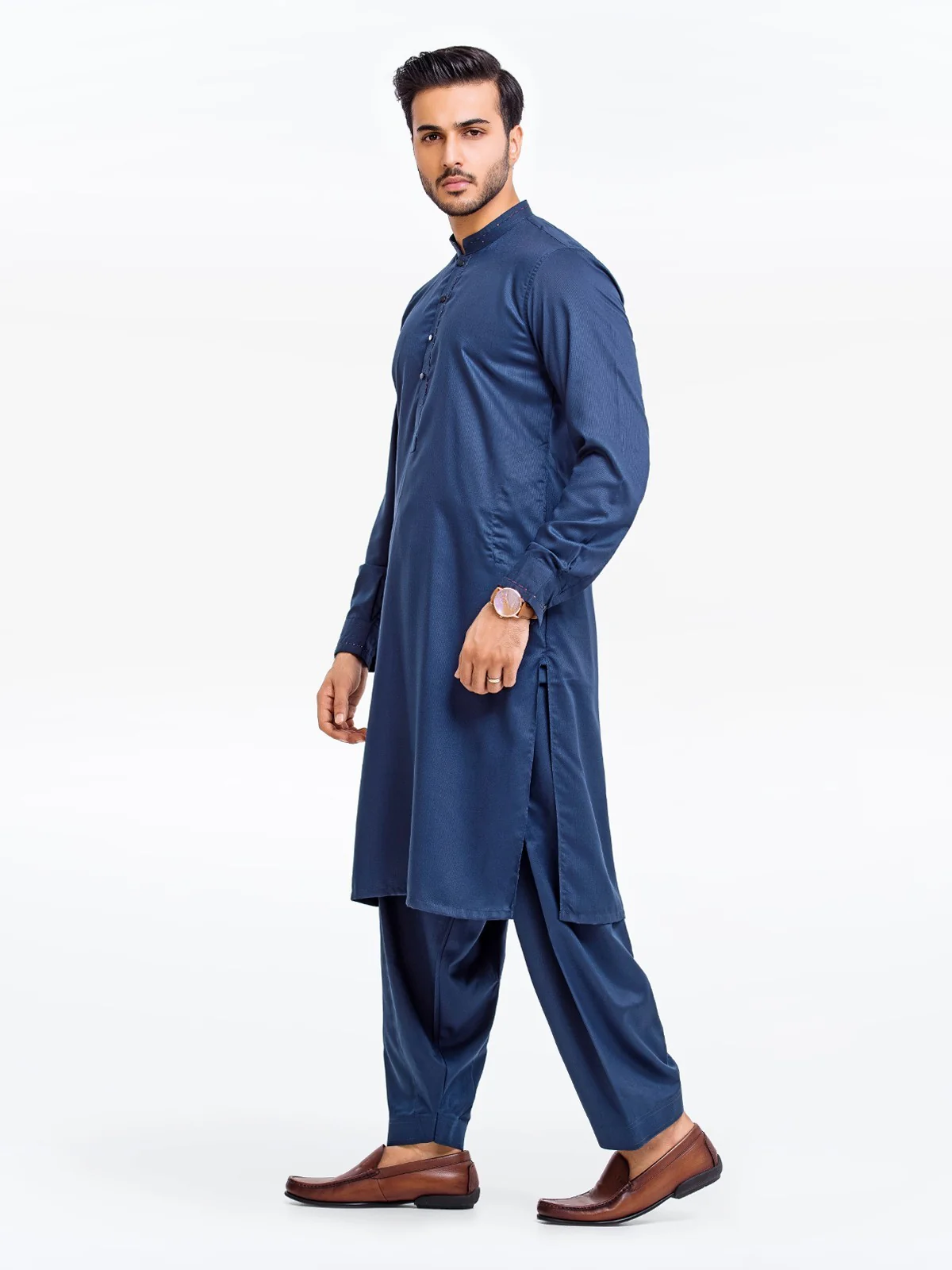 Men's Blue Shalwar Kameez - EMTSW23-99348 - Image 3