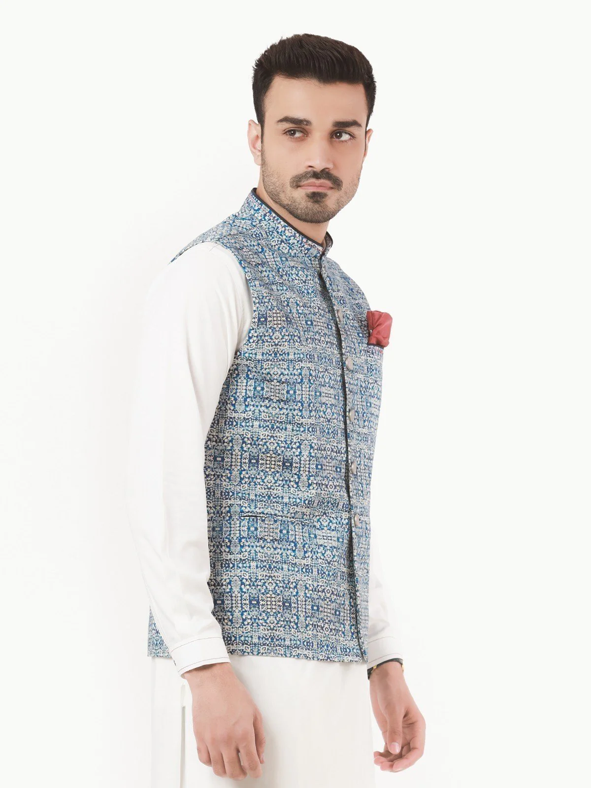 Men's Blue Waist Coat - EMTWC22-35785 - Image 2