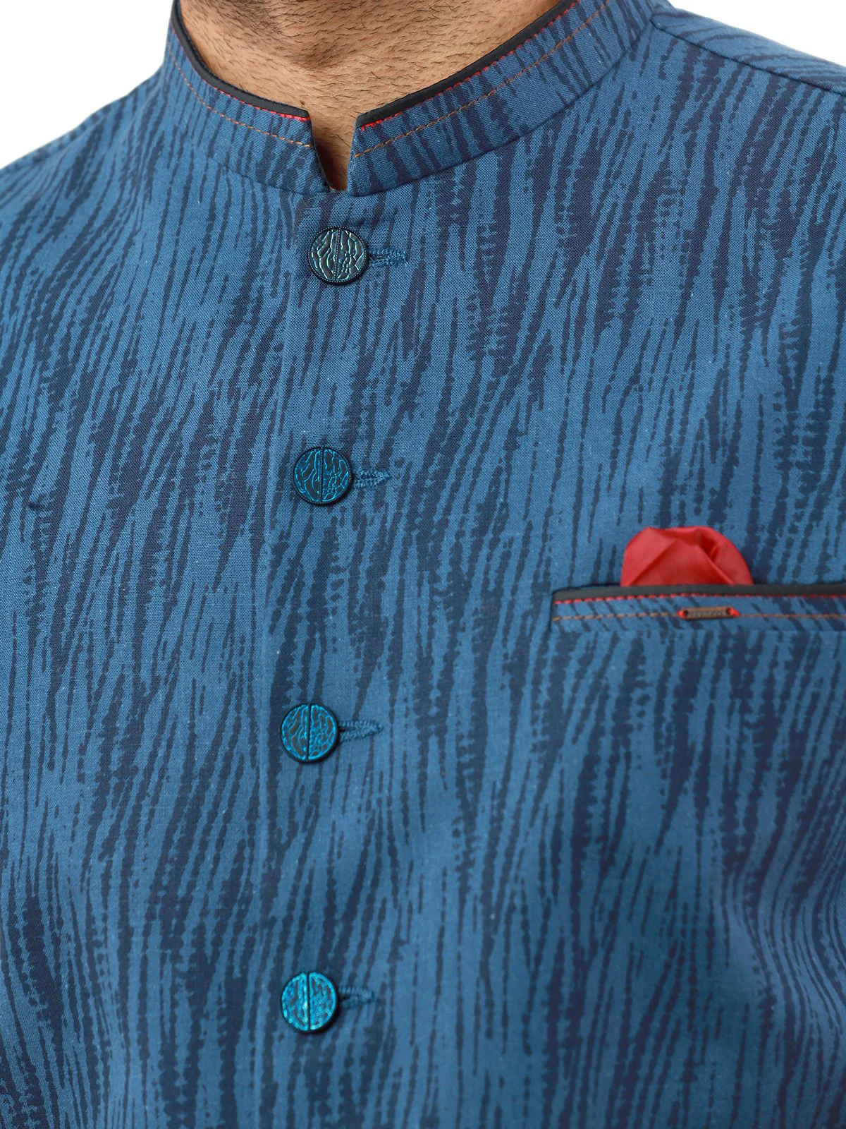 Men's Blue Waist Coat - EMTWC22-35805 - Image 4