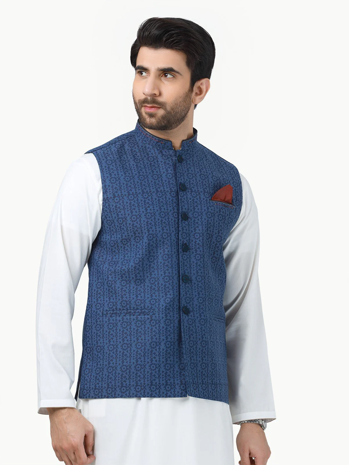 Men's Blue Waist Coat - EMTWC22-35816 - Image 2