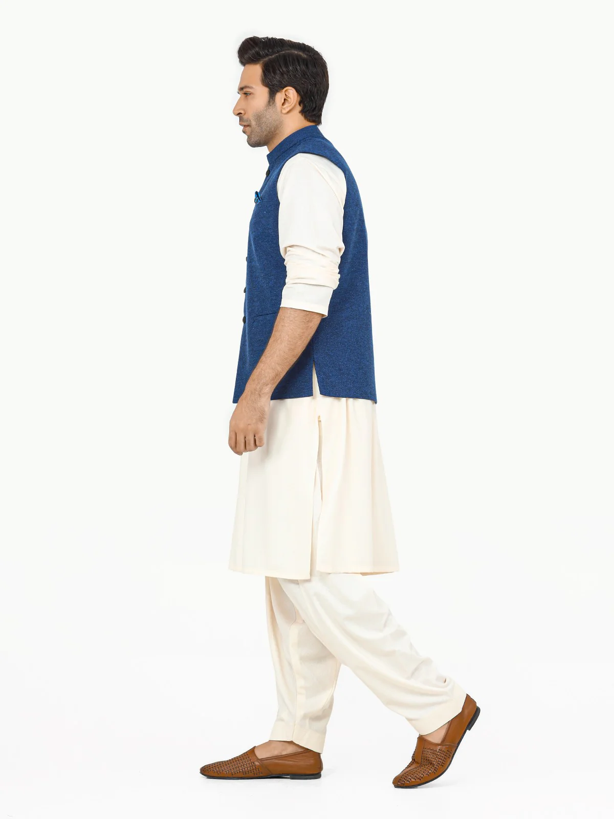 Men's Blue Waist Coat - EMTWC22-35826 - Image 2