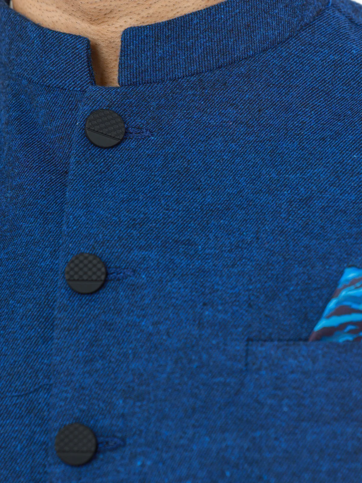 Men's Blue Waist Coat - EMTWC22-35826 - Image 4