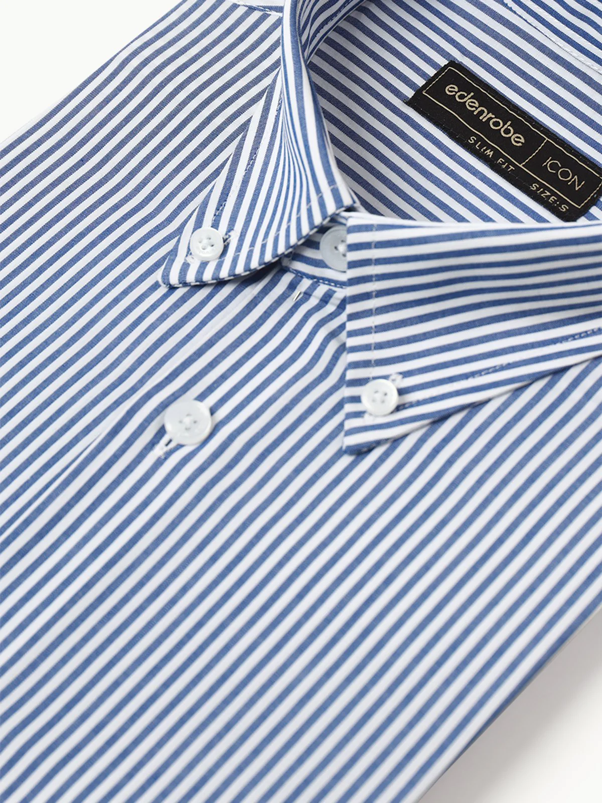 Men's Blue & White Striped Shirt - EMTSI22-50248 - Image 2