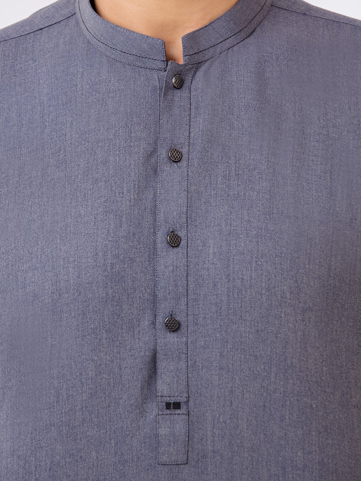 Men's Bluish Grey Shalwar Kameez - EMTKS23-41072 - Image 3