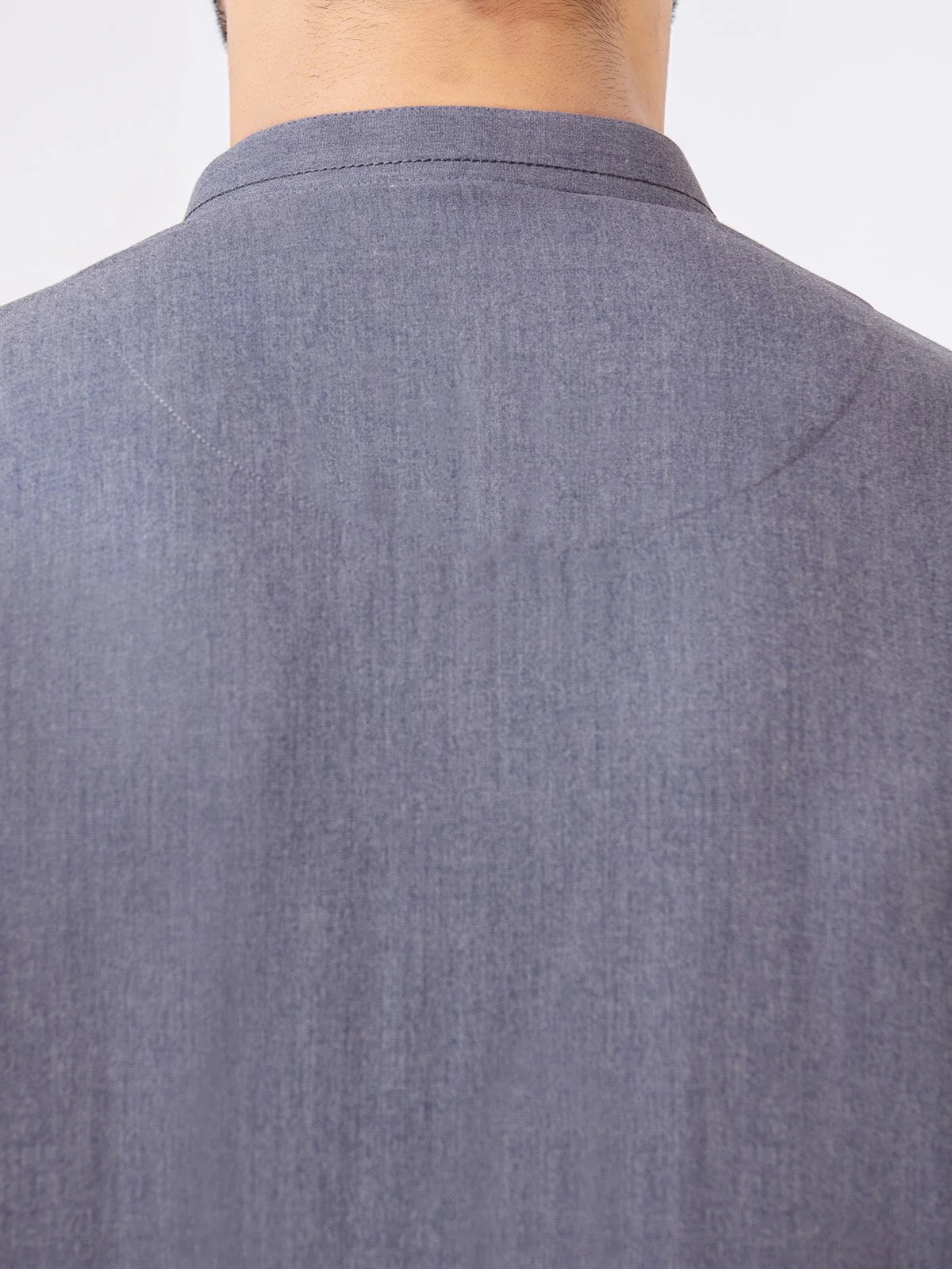 Men's Bluish Grey Shalwar Kameez - EMTKS23-41072 - Image 4