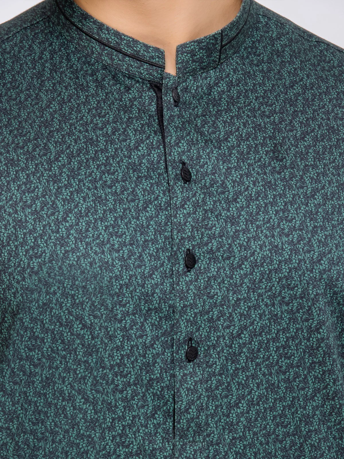 Men's Bottle Green Kurta - EMTK23-99368 - Image 5