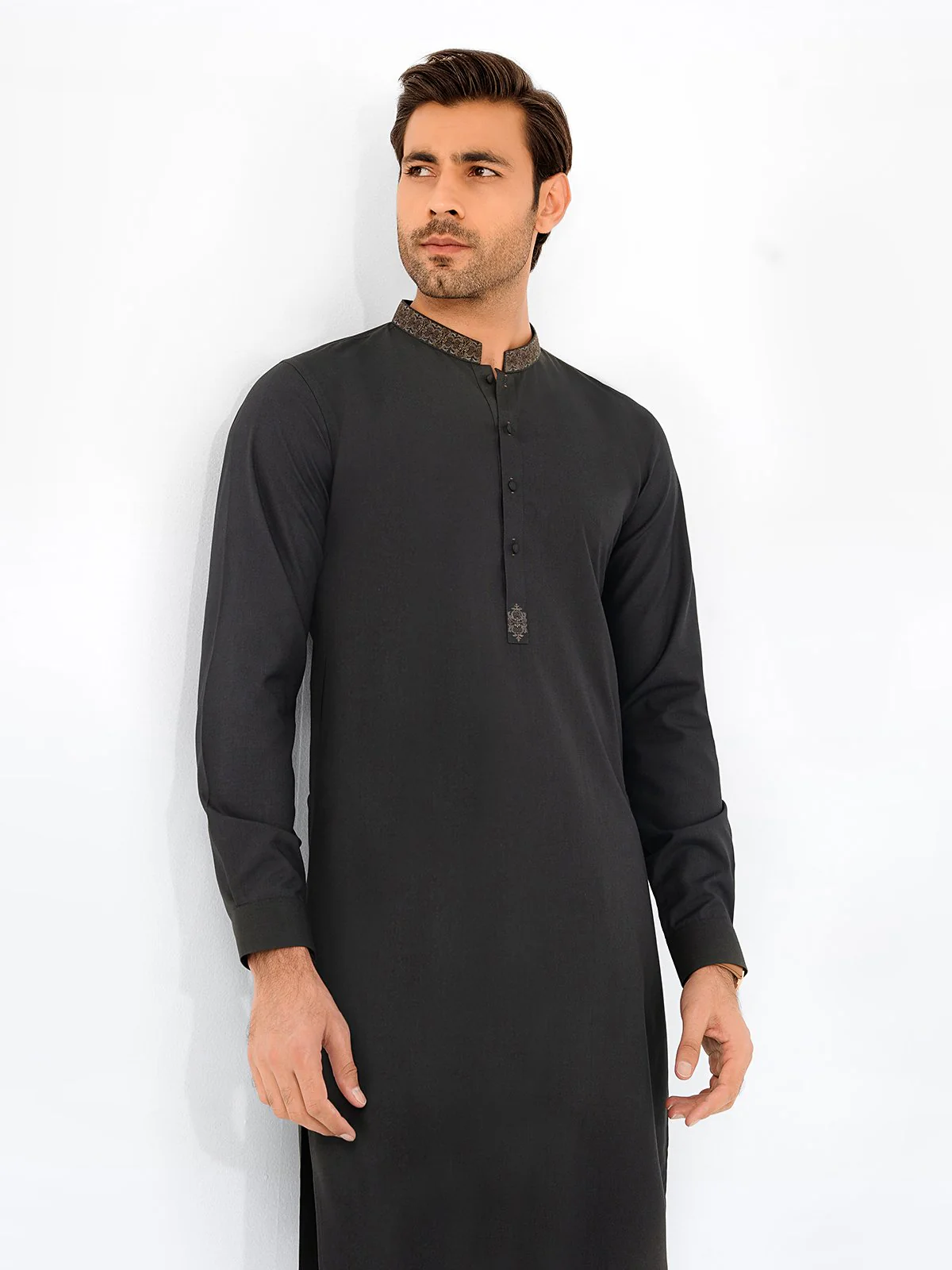 Men's Bottle Green Kurta Pajama - EMTSW23W-99392 - Image 2