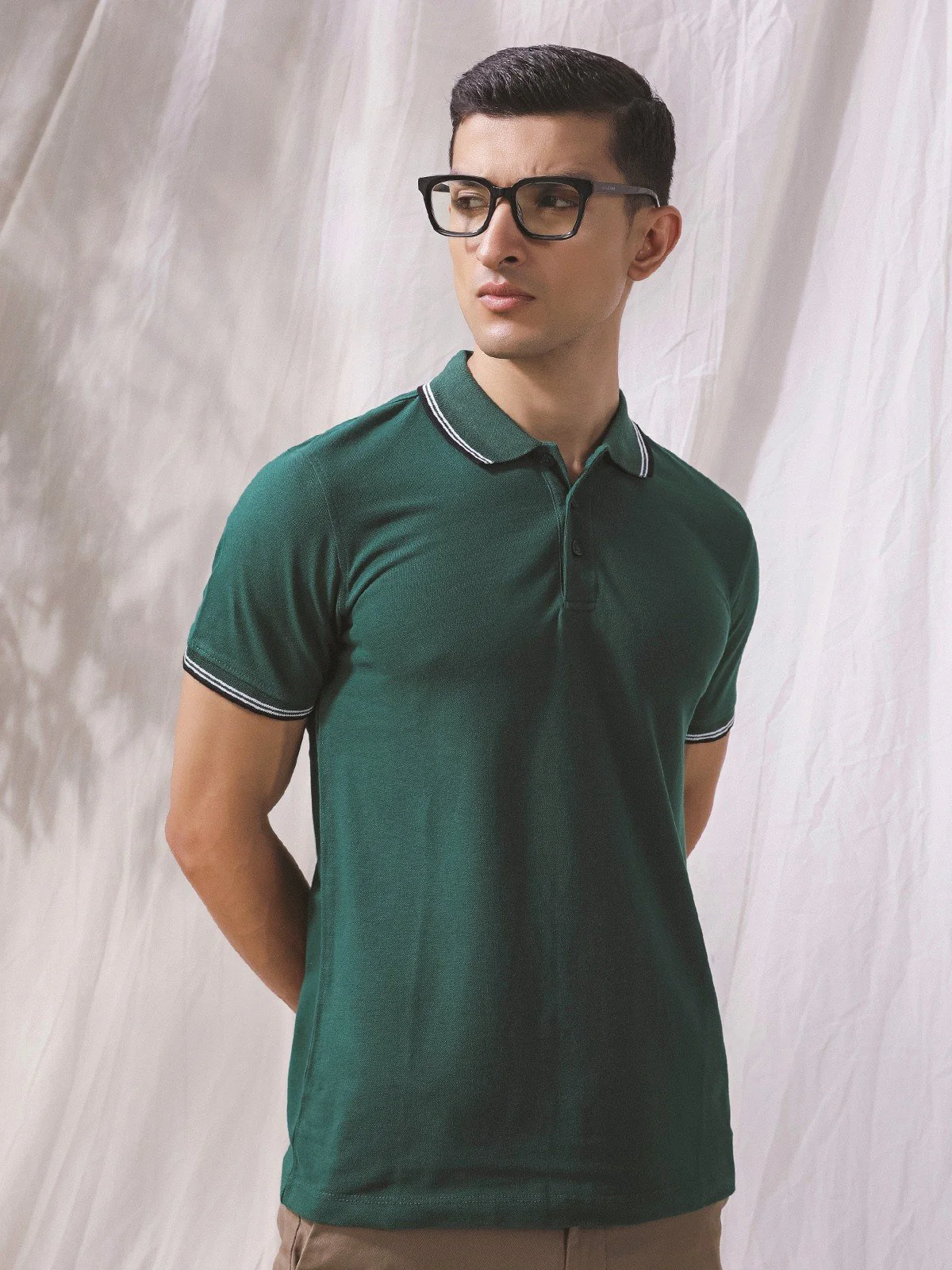 Men's Bottle Green Polo Shirt - EMTPS23-047 - Image 2