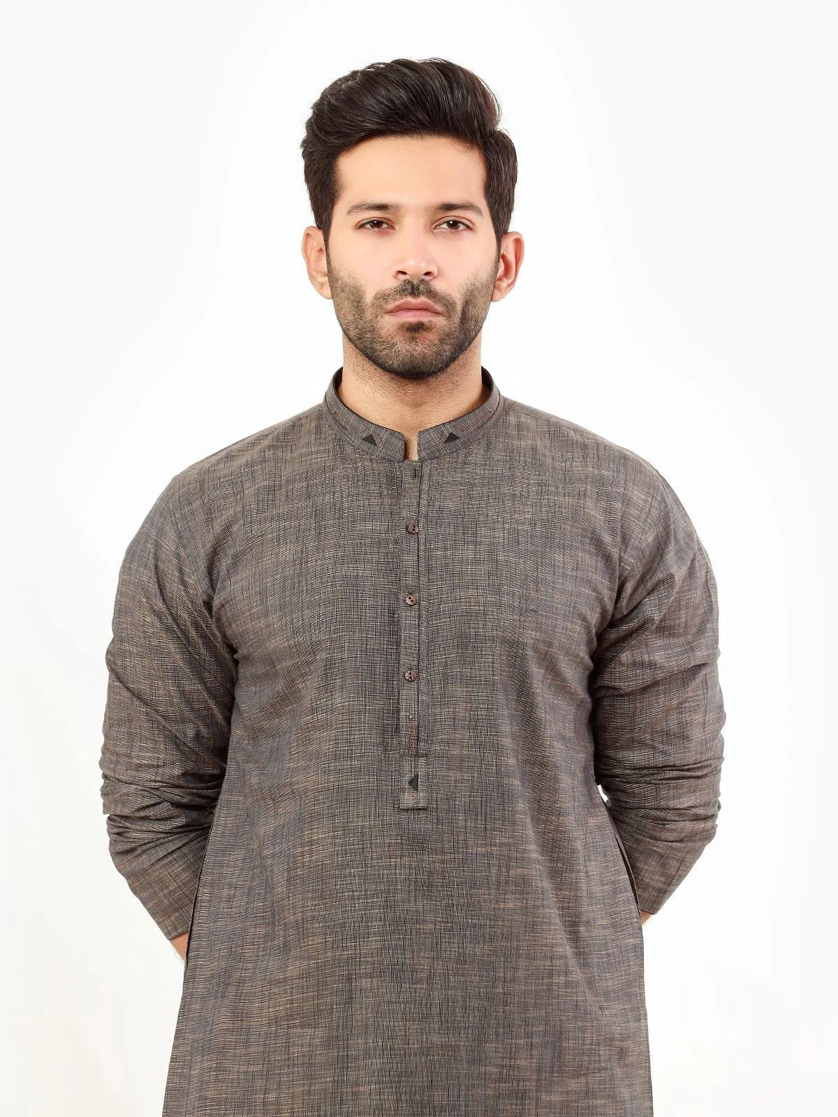 Men's Brown Kurta - EMTK22S-99223 - Image 2
