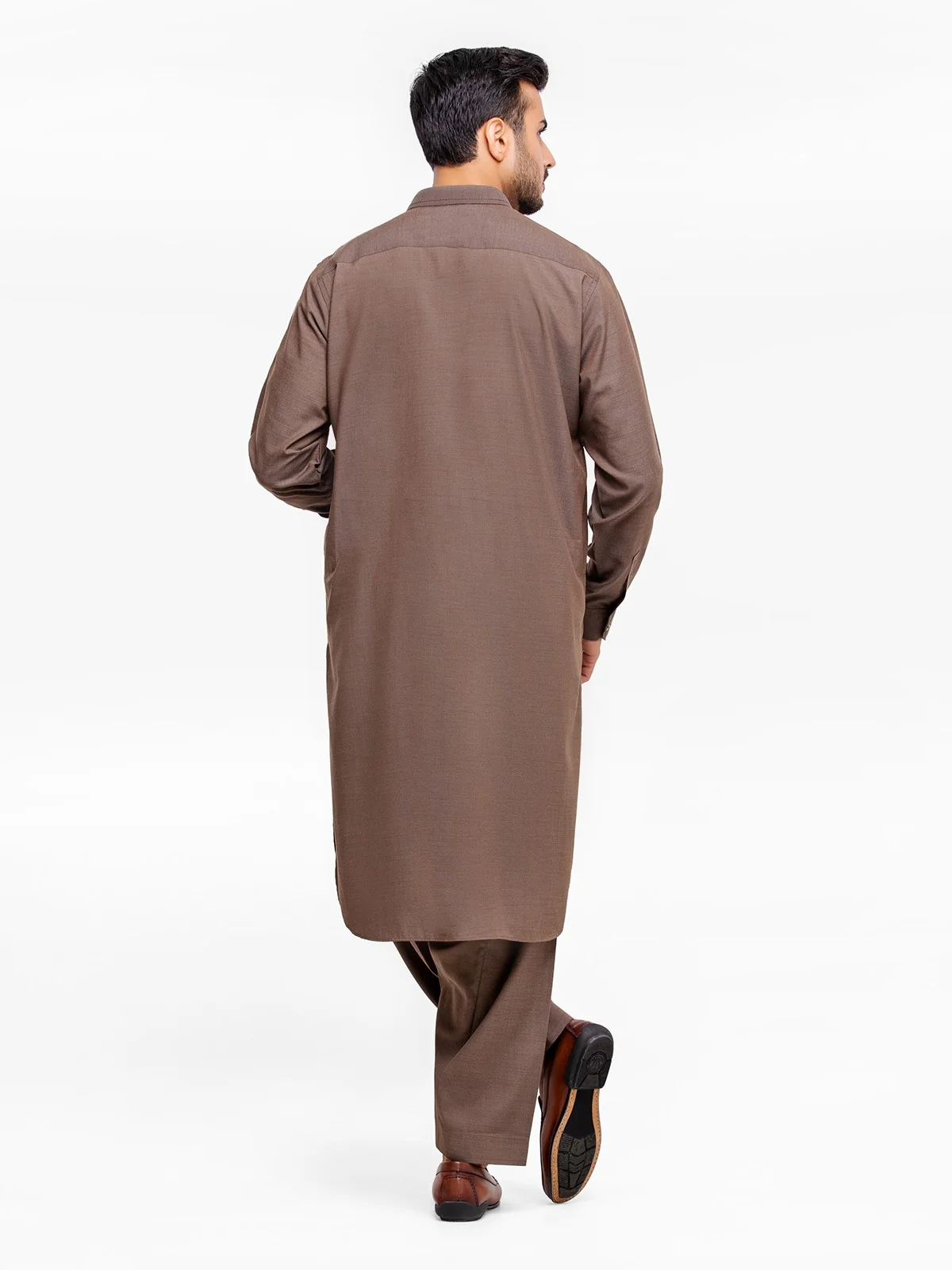 Men's Brown Shalwar Kameez - EMTKS23-41006 - Image 5
