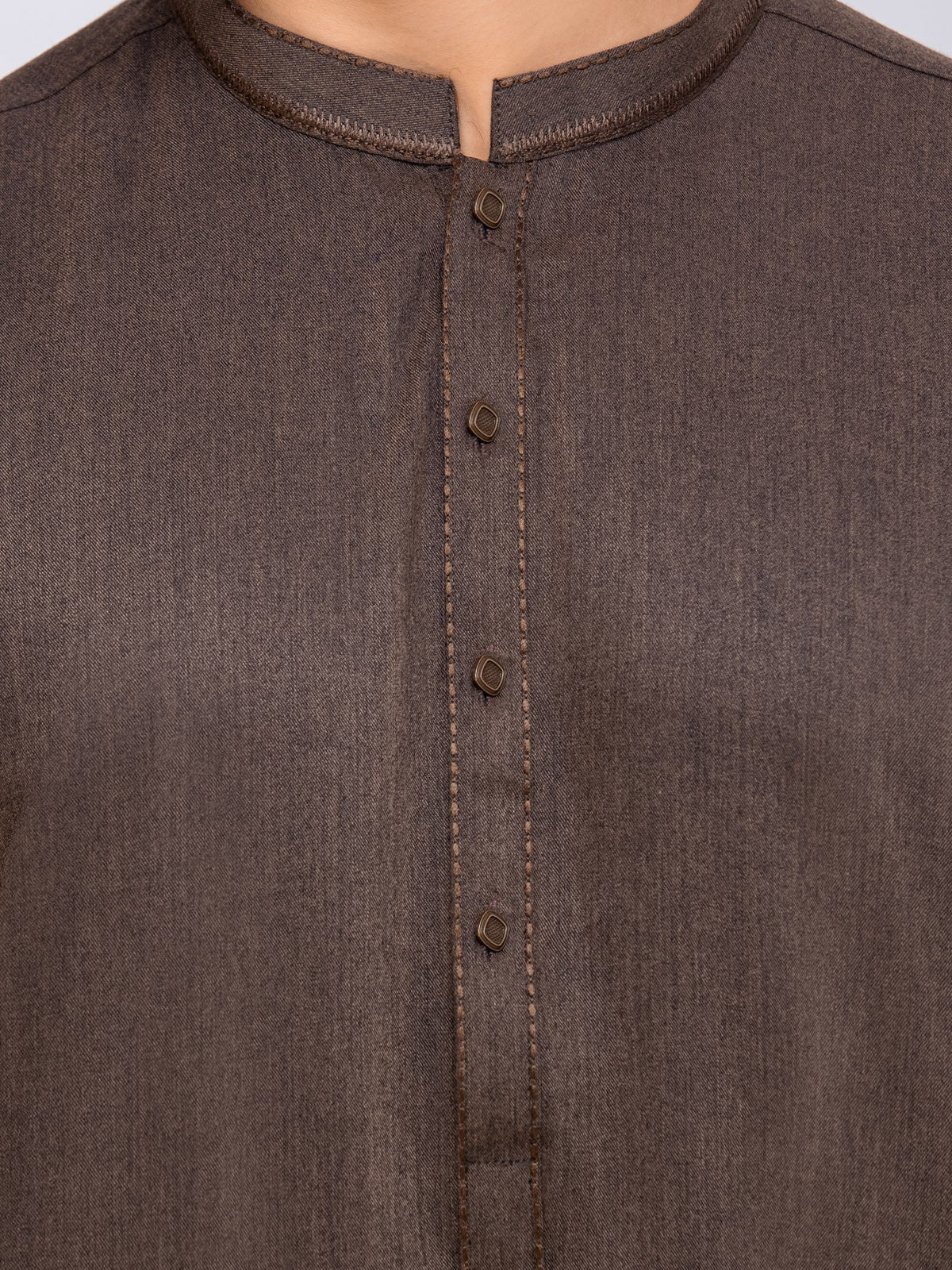 Men's Brown Shalwar Kameez - EMTKS23-41031 - Image 5