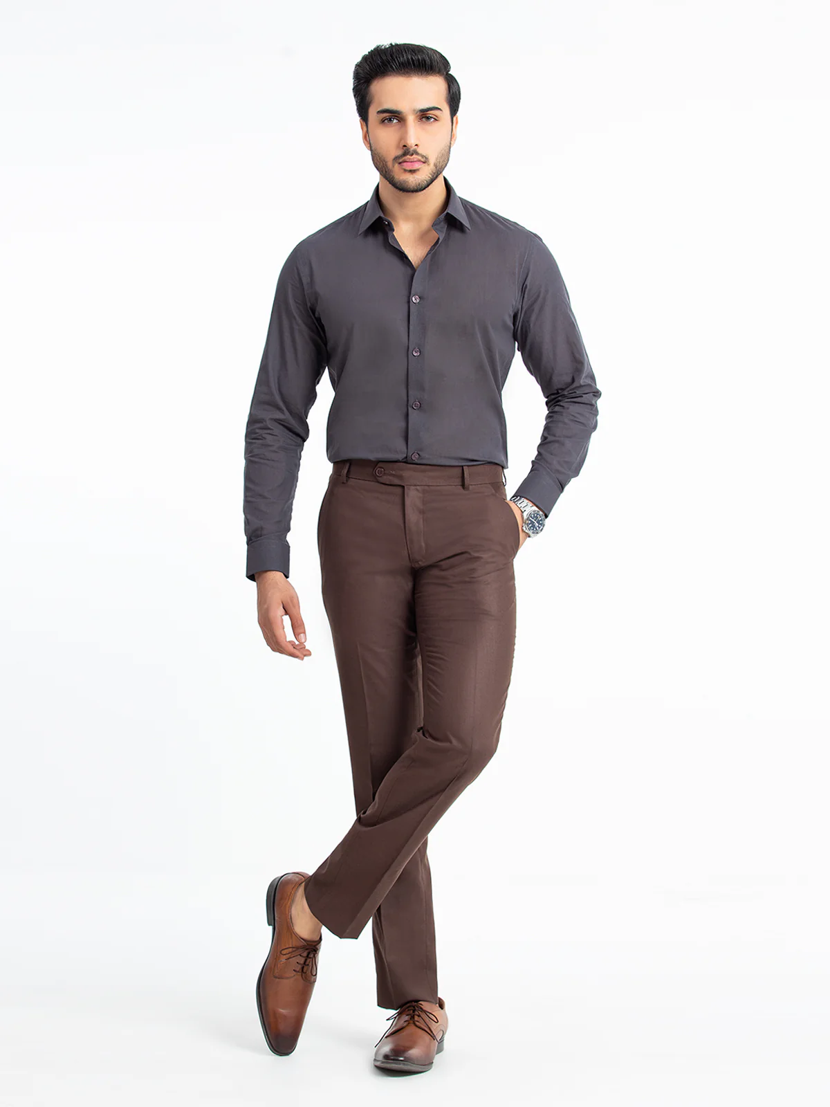 Men's Brown Pant - EMBPF23-15248 - Image 2