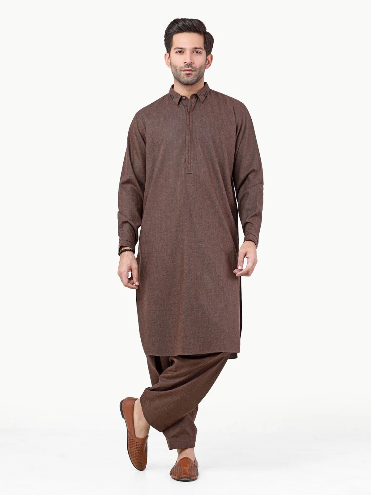 Men's Brown Shalwar Kameez - EMTSW22S-99255