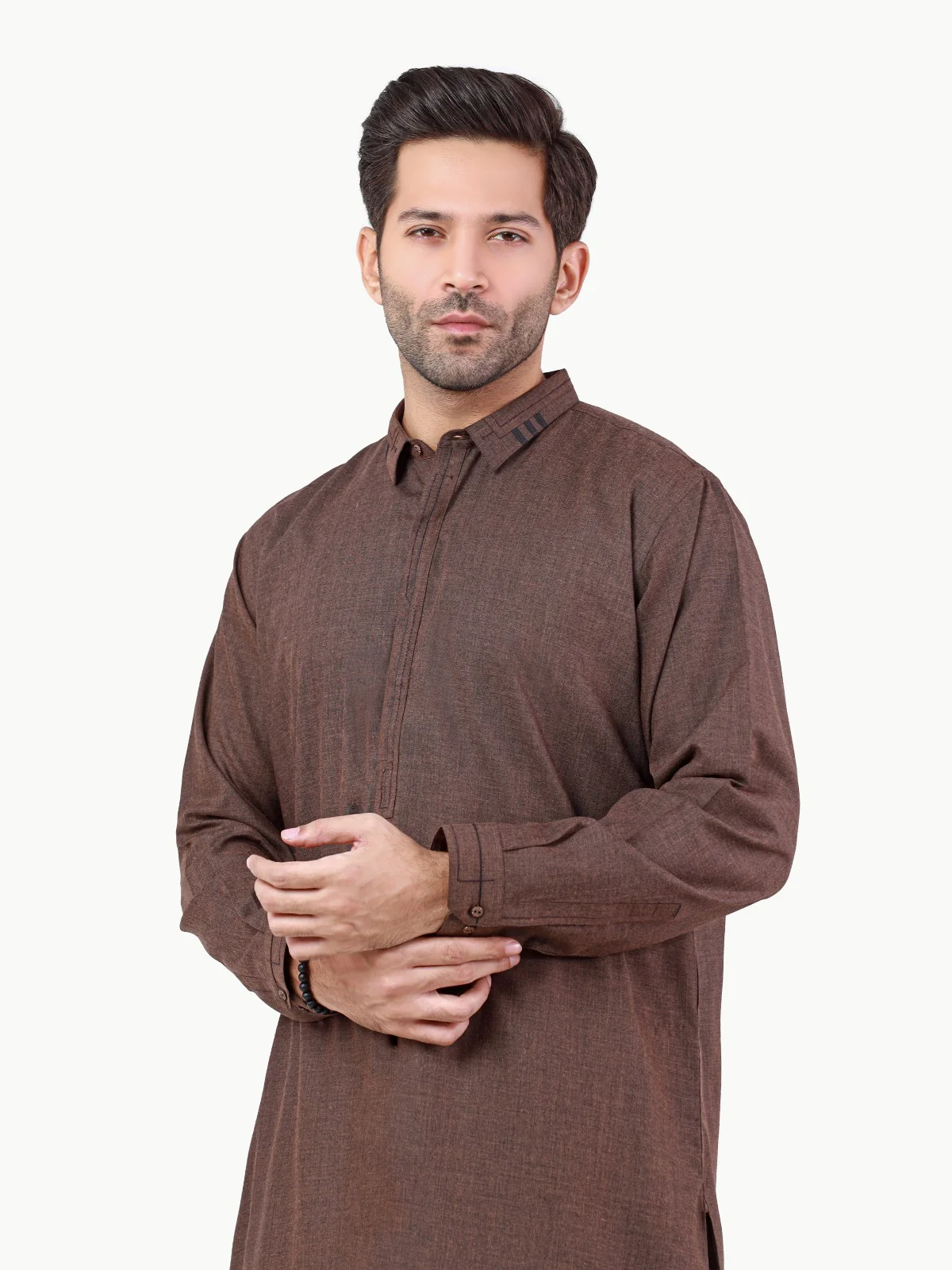 Men's Brown Shalwar Kameez - EMTSW22S-99255 - Image 2