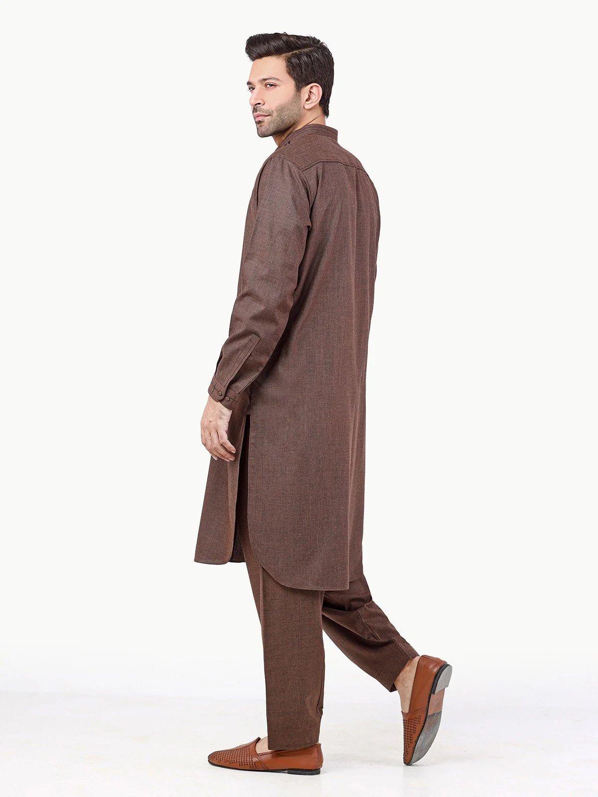 Men's Brown Shalwar Kameez - EMTSW22S-99255 - Image 5