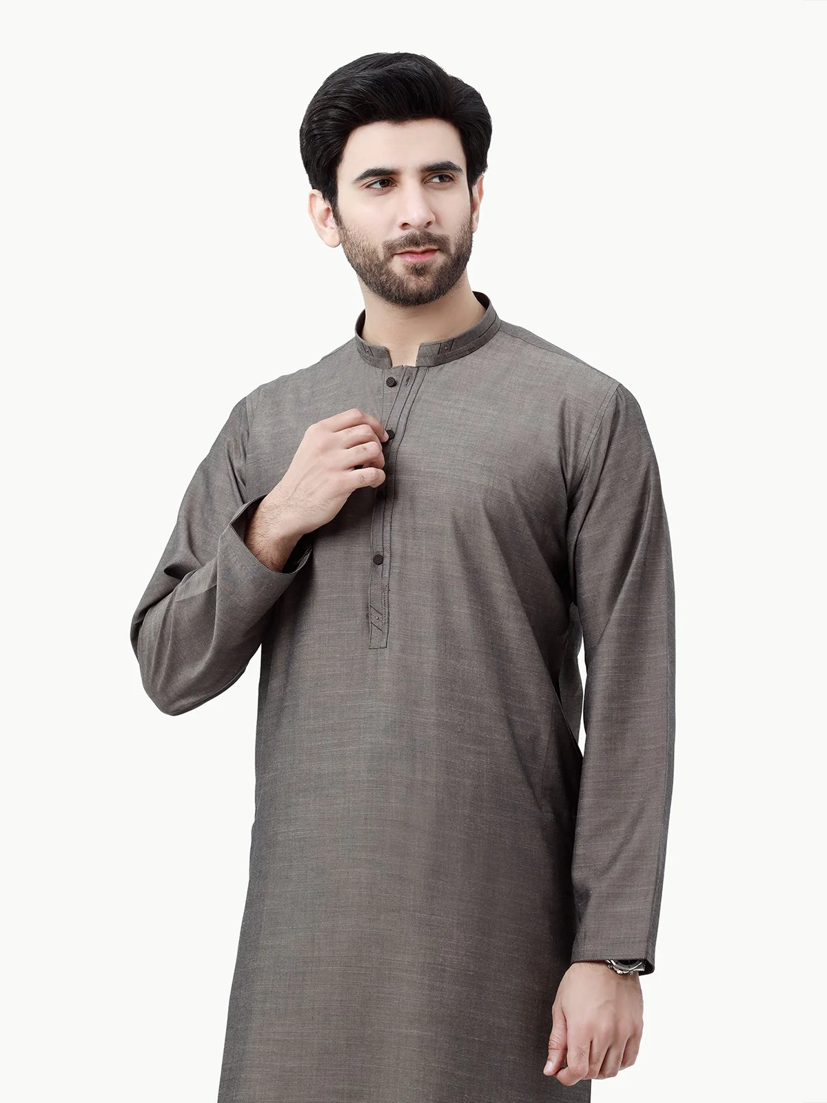 Men's Brown Shalwar Kameez - EMTSW23-99301 - Image 2