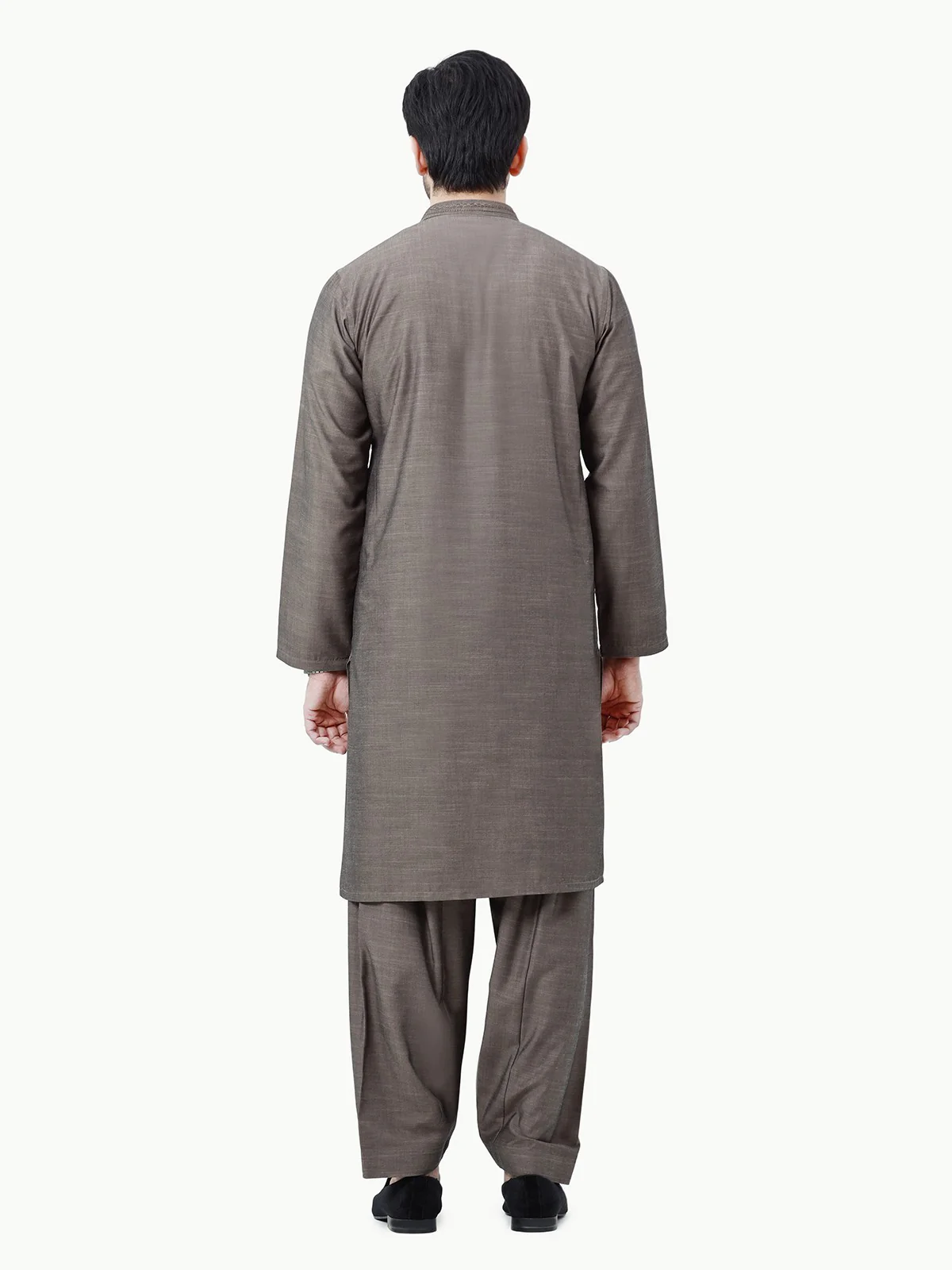 Men's Brown Shalwar Kameez - EMTSW23-99303 - Image 4