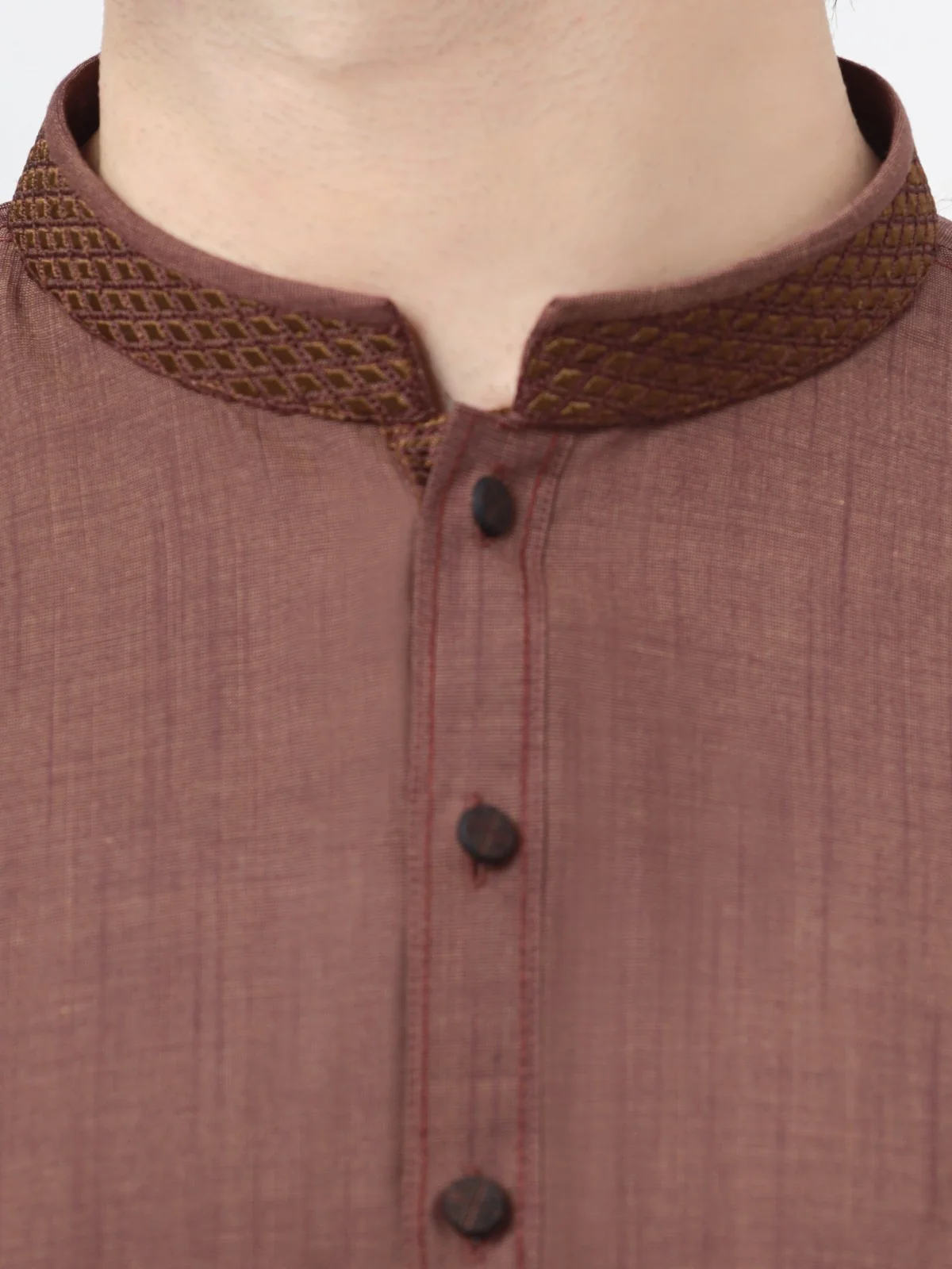 Men's Brown Shalwar Kameez - EMTSW23-99311 - Image 3