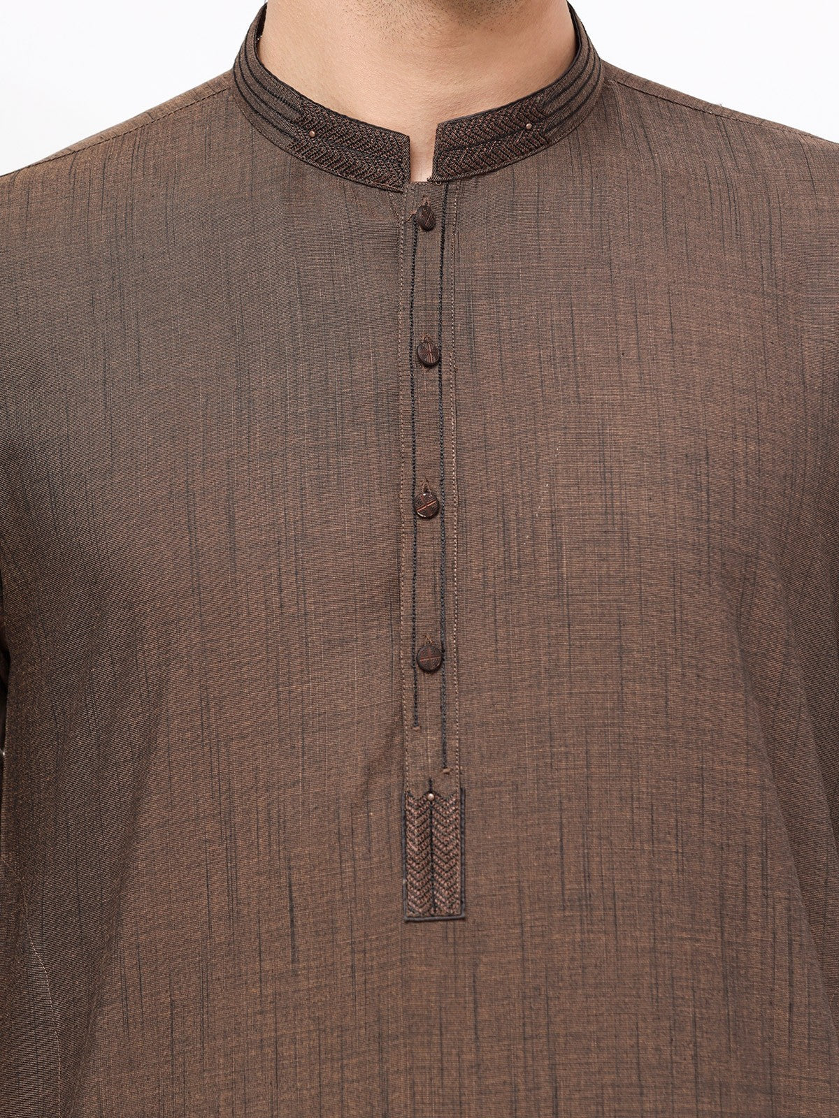 Men's Brown Shalwar Kameez - EMTSW23-99314 - Image 3
