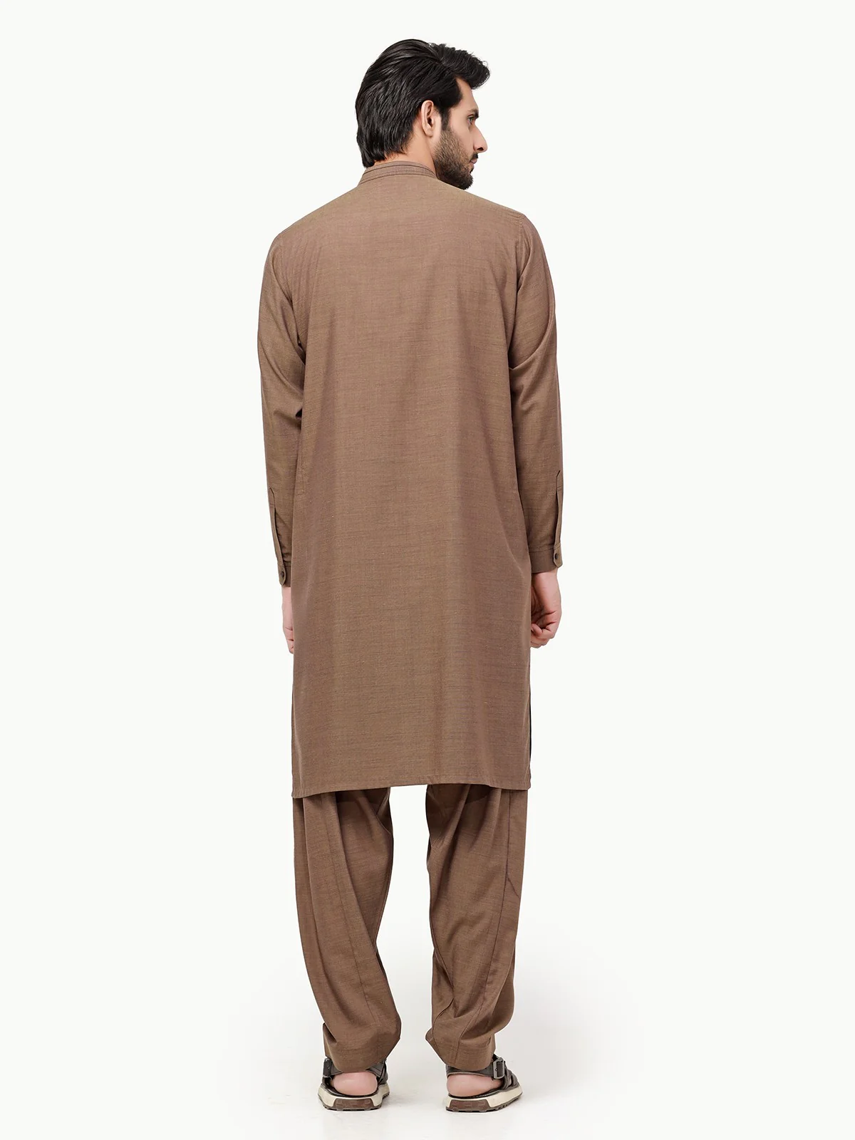 Men's Brown Shalwar Kameez - EMTSW23-99335 - Image 5