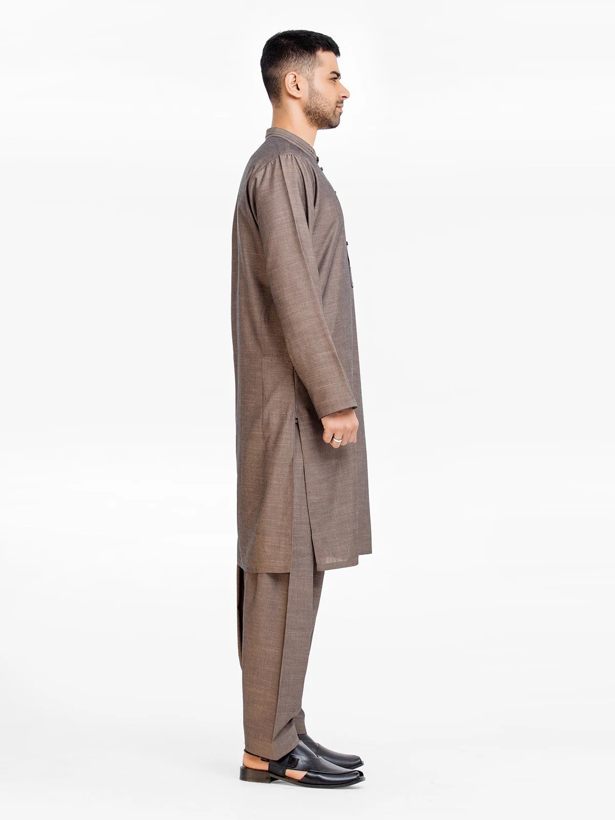Men's Brown Shalwar Kameez - EMTSW23-99338 - Image 3