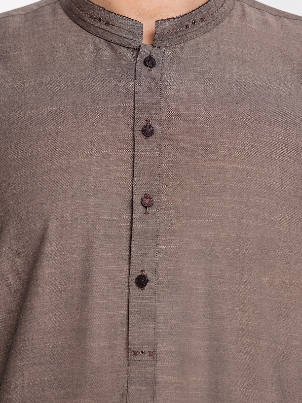 Men's Brown Shalwar Kameez - EMTSW23-99338 - Image 5