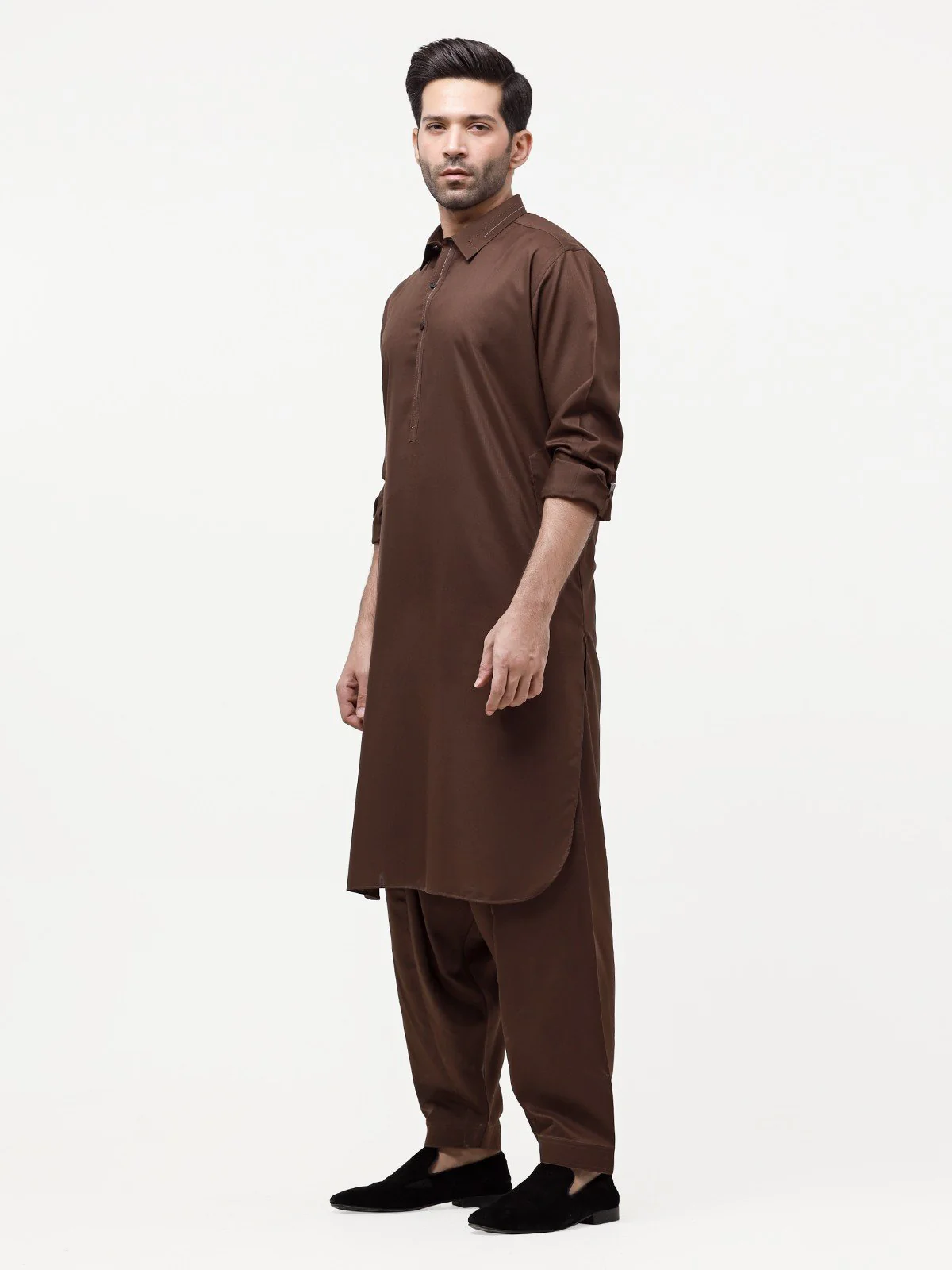 Men's Brown Shalwar Kameez - EMTSW23-99344 - Image 3