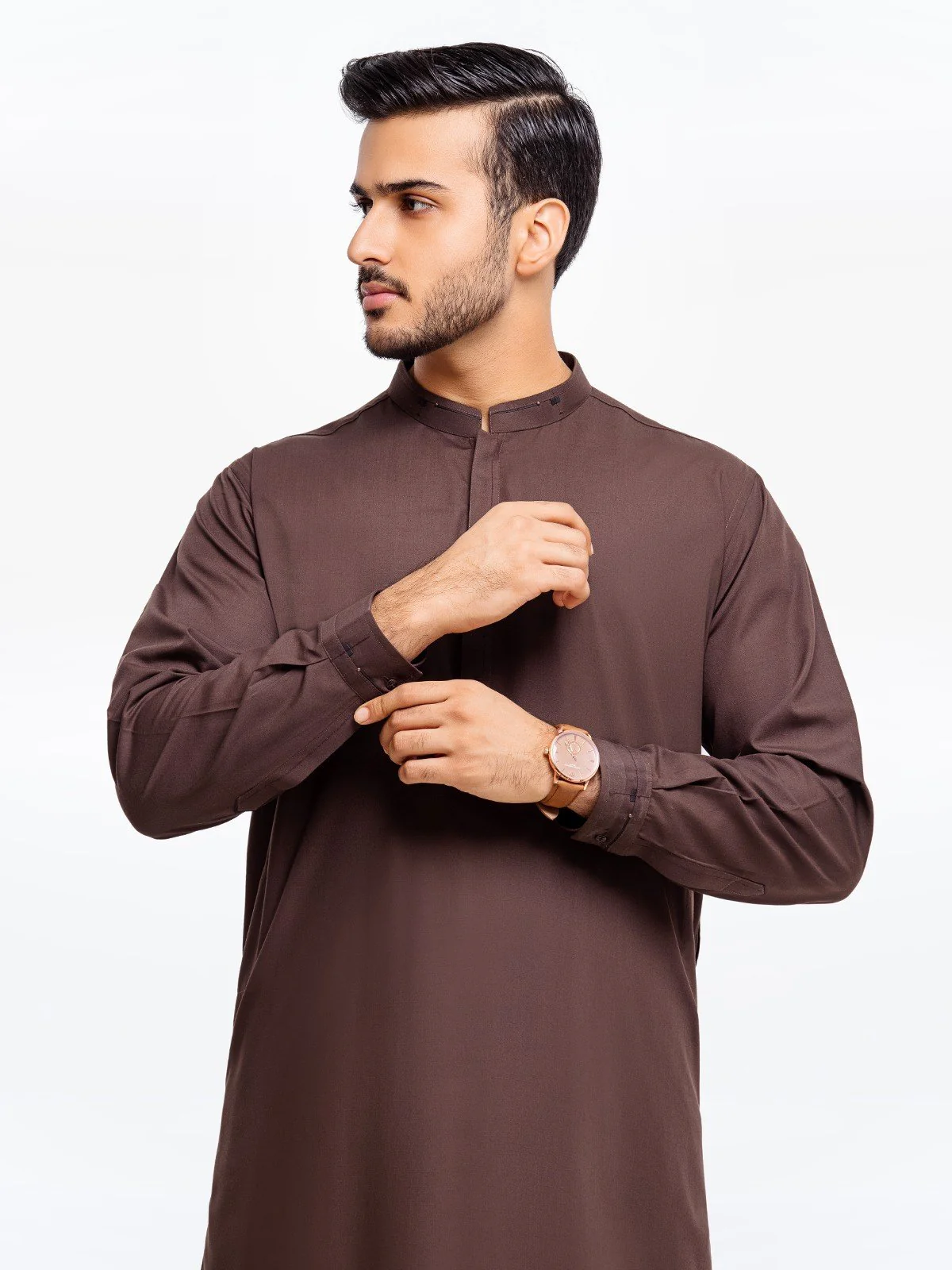 Men's Brown Shalwar Kameez - EMTSW23-99345 - Image 2