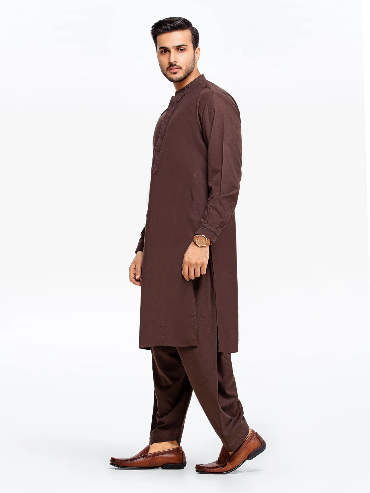 Men's Brown Shalwar Kameez - EMTSW23-99345 - Image 3