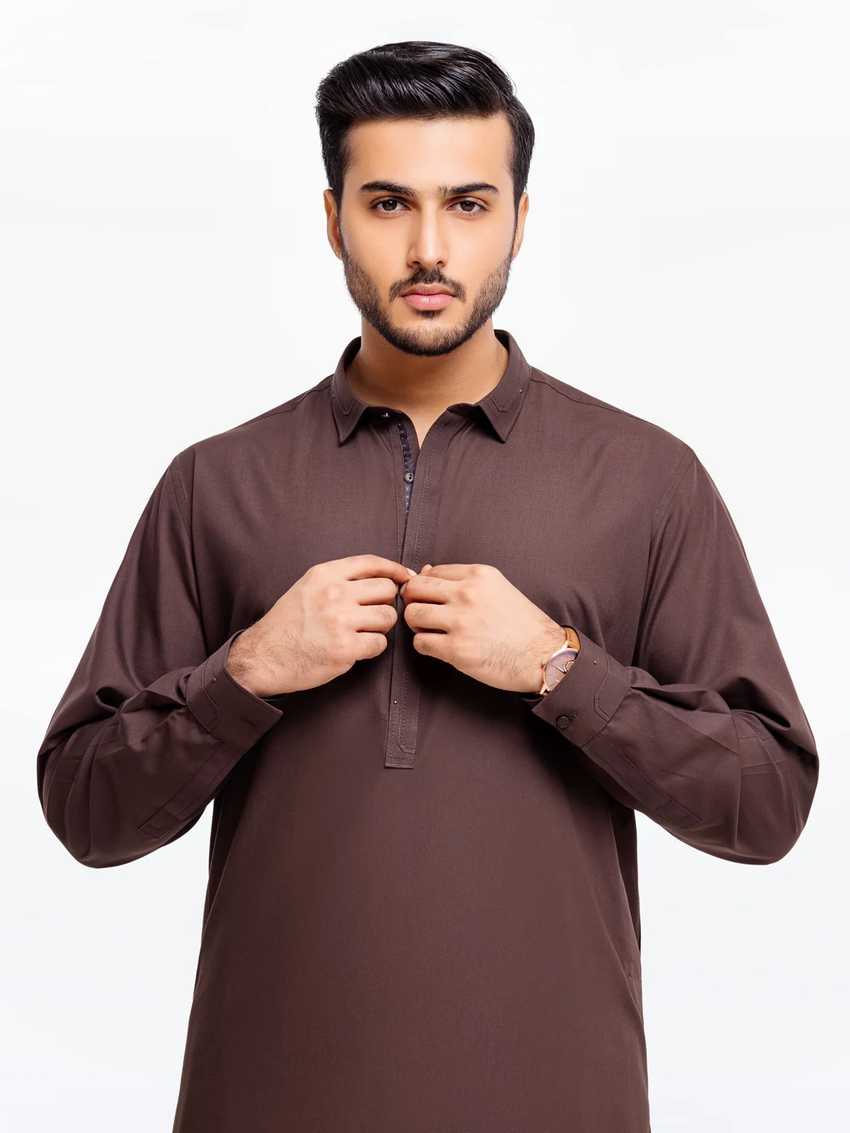 Men's Brown Shalwar Kameez - EMTSW23-99350 - Image 2