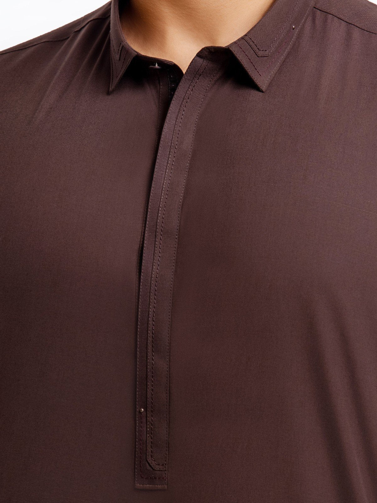 Men's Brown Shalwar Kameez - EMTSW23-99350 - Image 5
