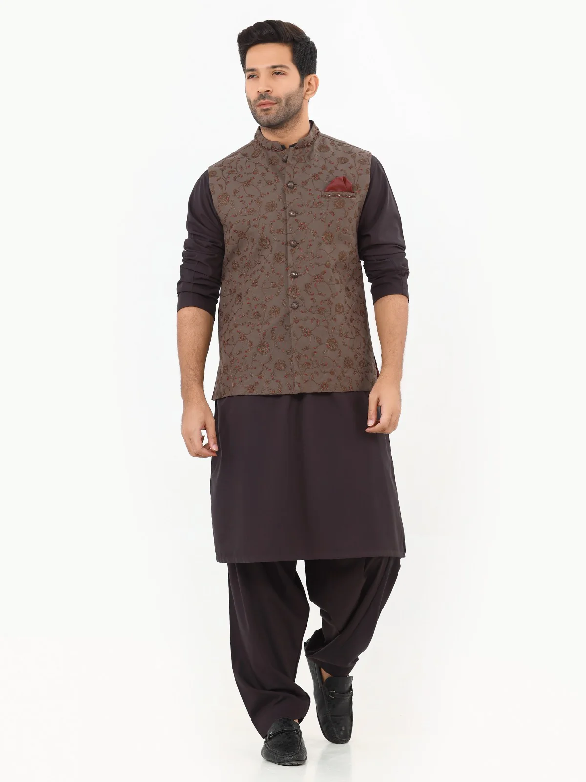 Men's Brown Waist Coat Ceremonial - EMTWCC22-150