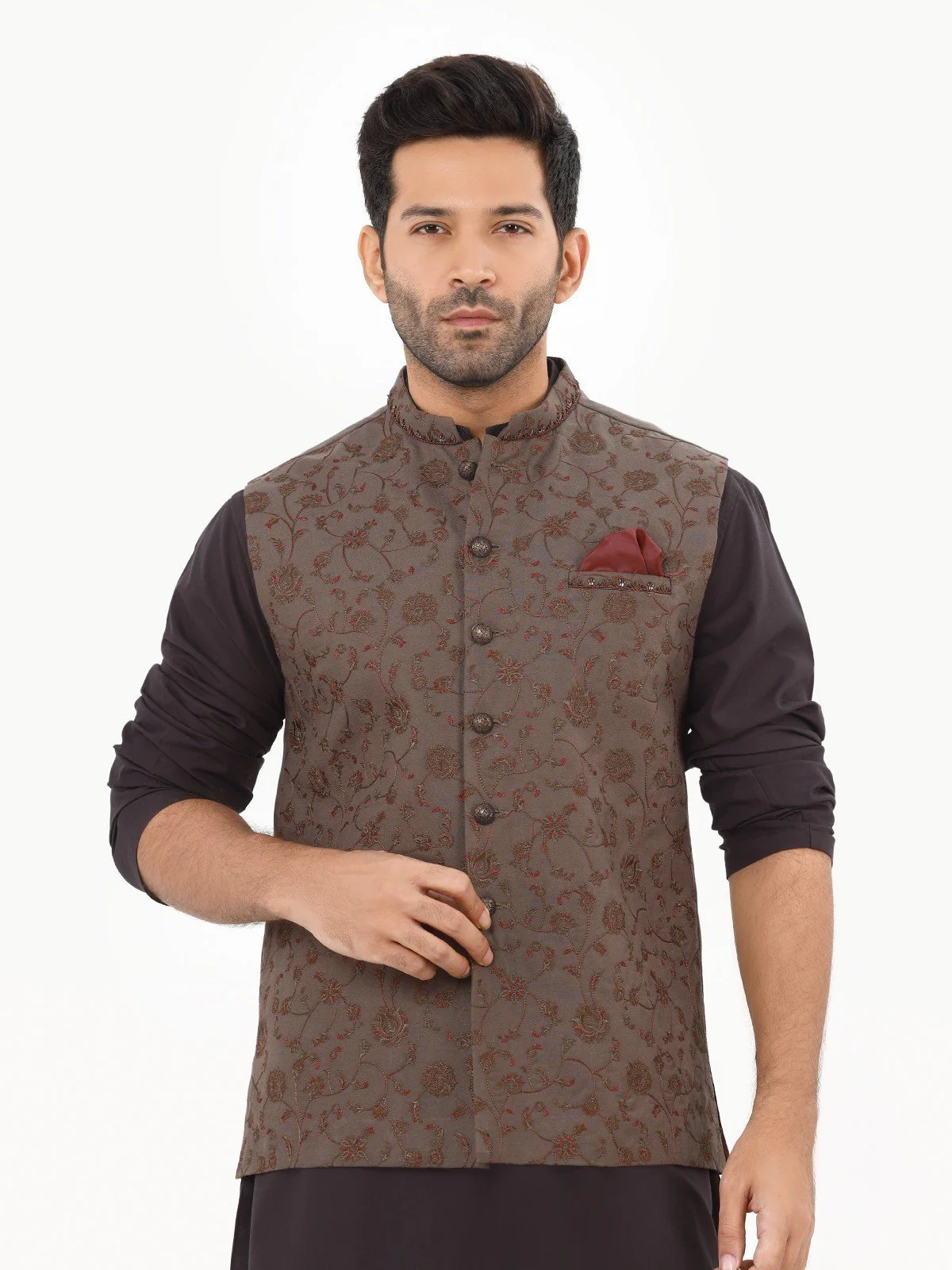 Men's Brown Waist Coat Ceremonial - EMTWCC22-150 - Image 2