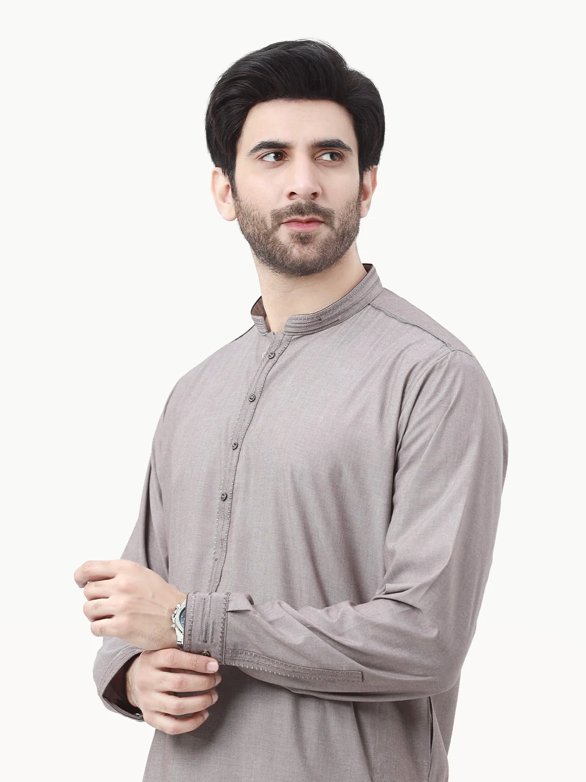 Men's Brownish Beige Shalwar Kameez - EMTKS22S-40967 - Image 2