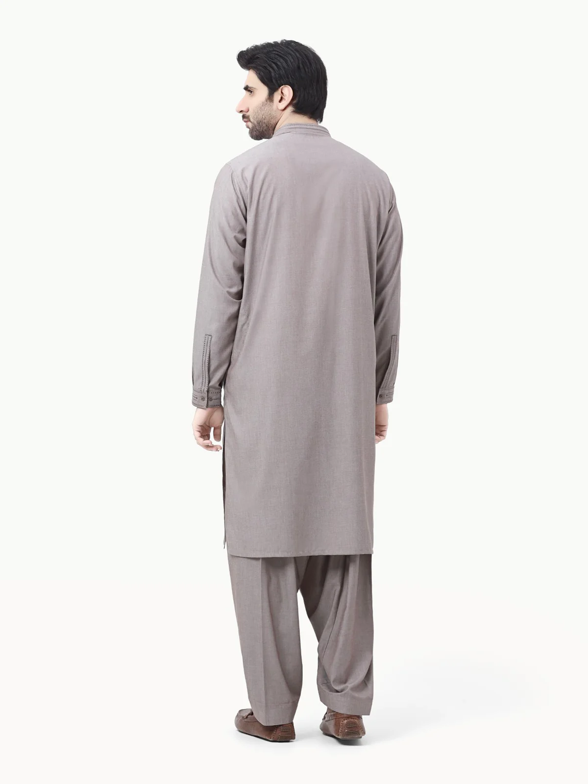 Men's Brownish Beige Shalwar Kameez - EMTKS22S-40967 - Image 5
