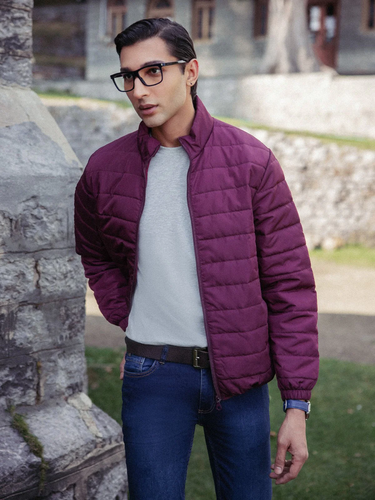 Men's Burgundy Jacket - EMTJP23-001 - Image 3