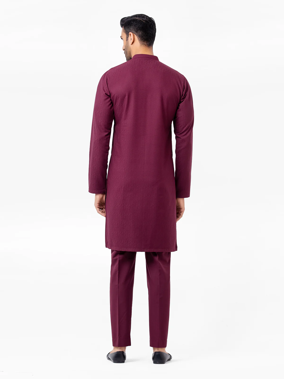 Men's Burgundy Kurta Pajama - EMTKPT23-001 - Image 5