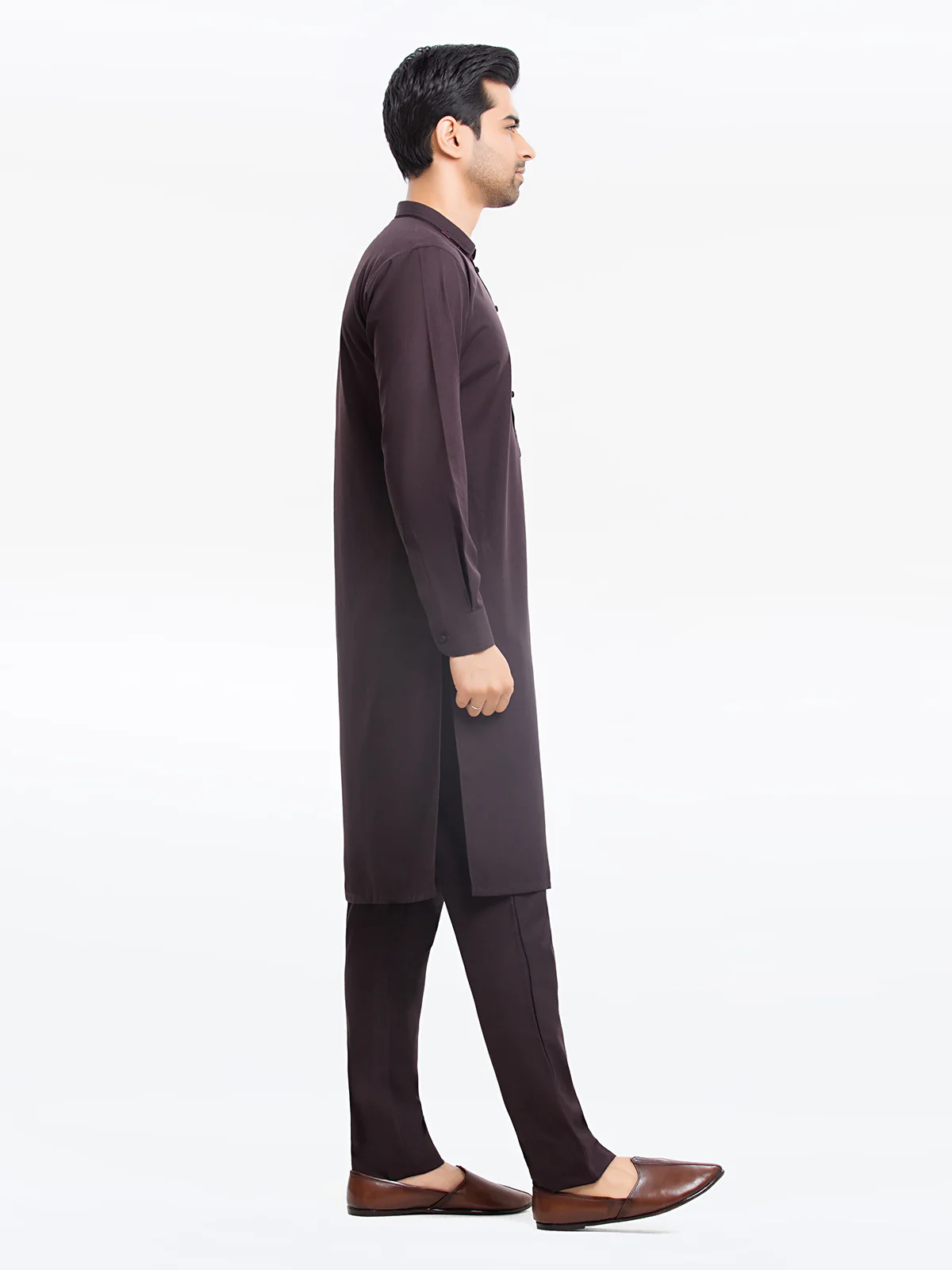 Men's Burgundy Kurta Pajama - EMTKPT23-004 - Image 3