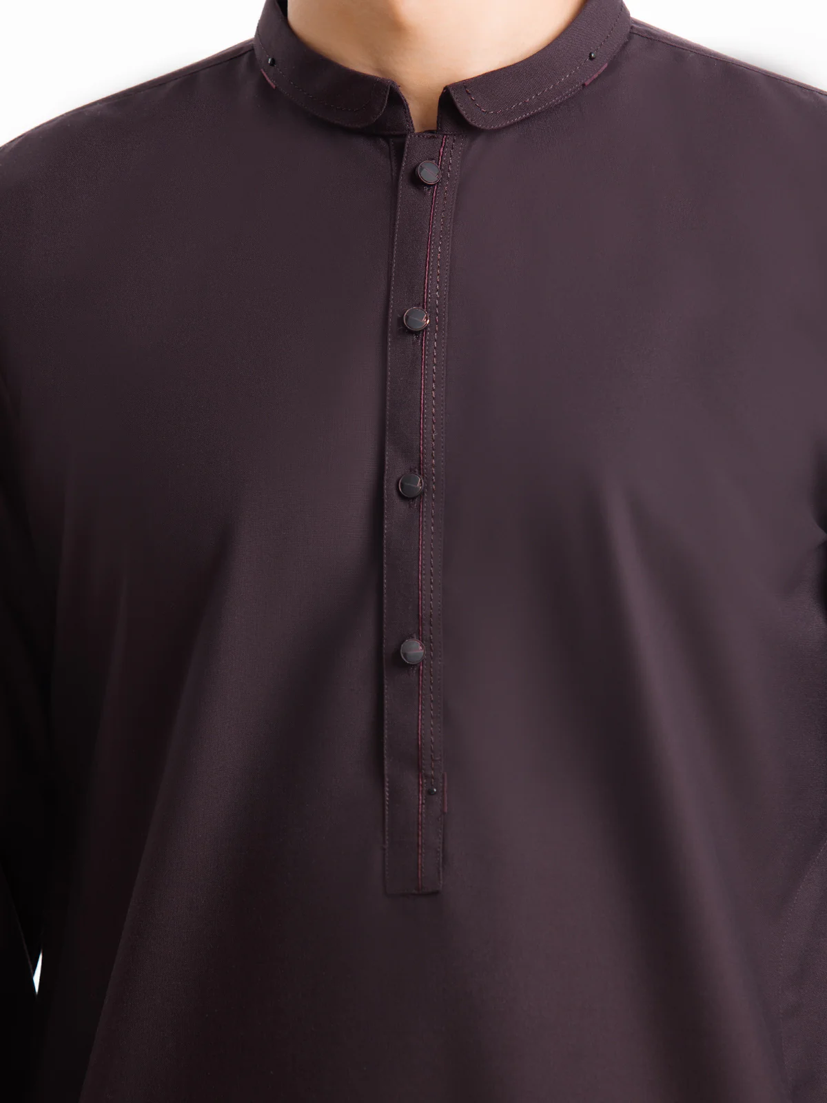 Men's Burgundy Kurta Pajama - EMTKPT23-004 - Image 4