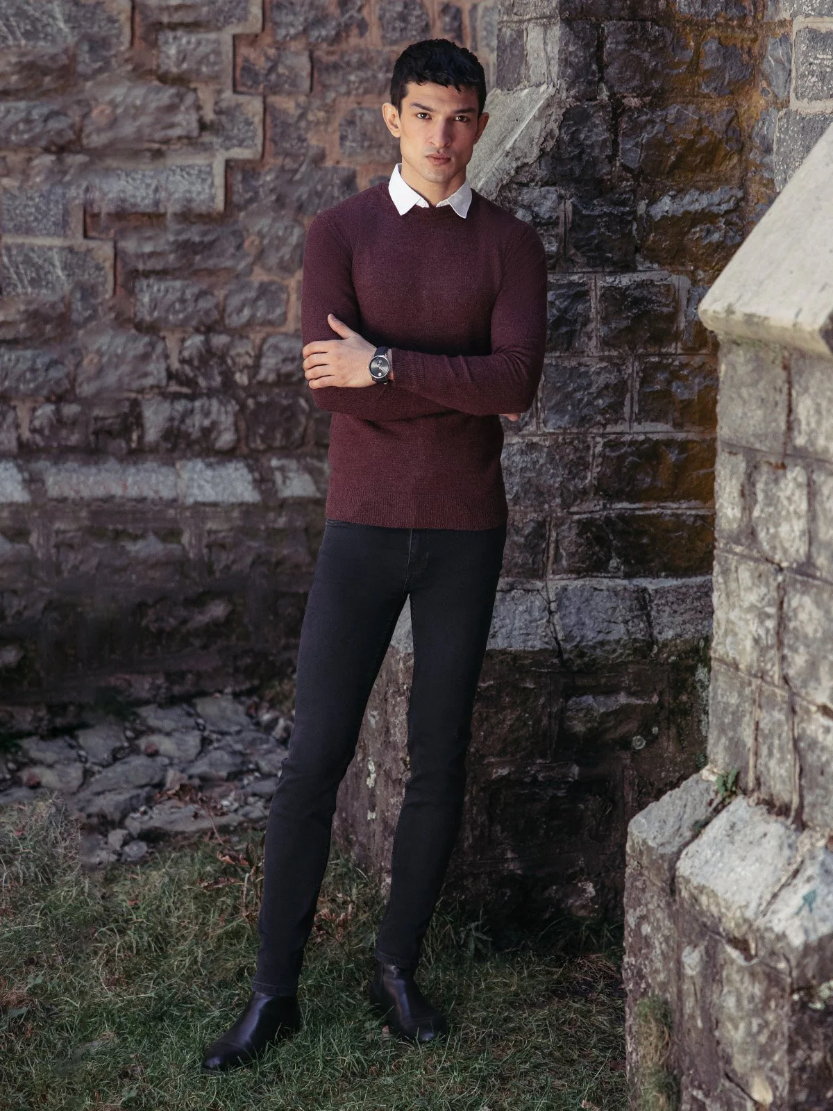 Men's Burgundy Sweater - EMTSWT23-008 - Image 3