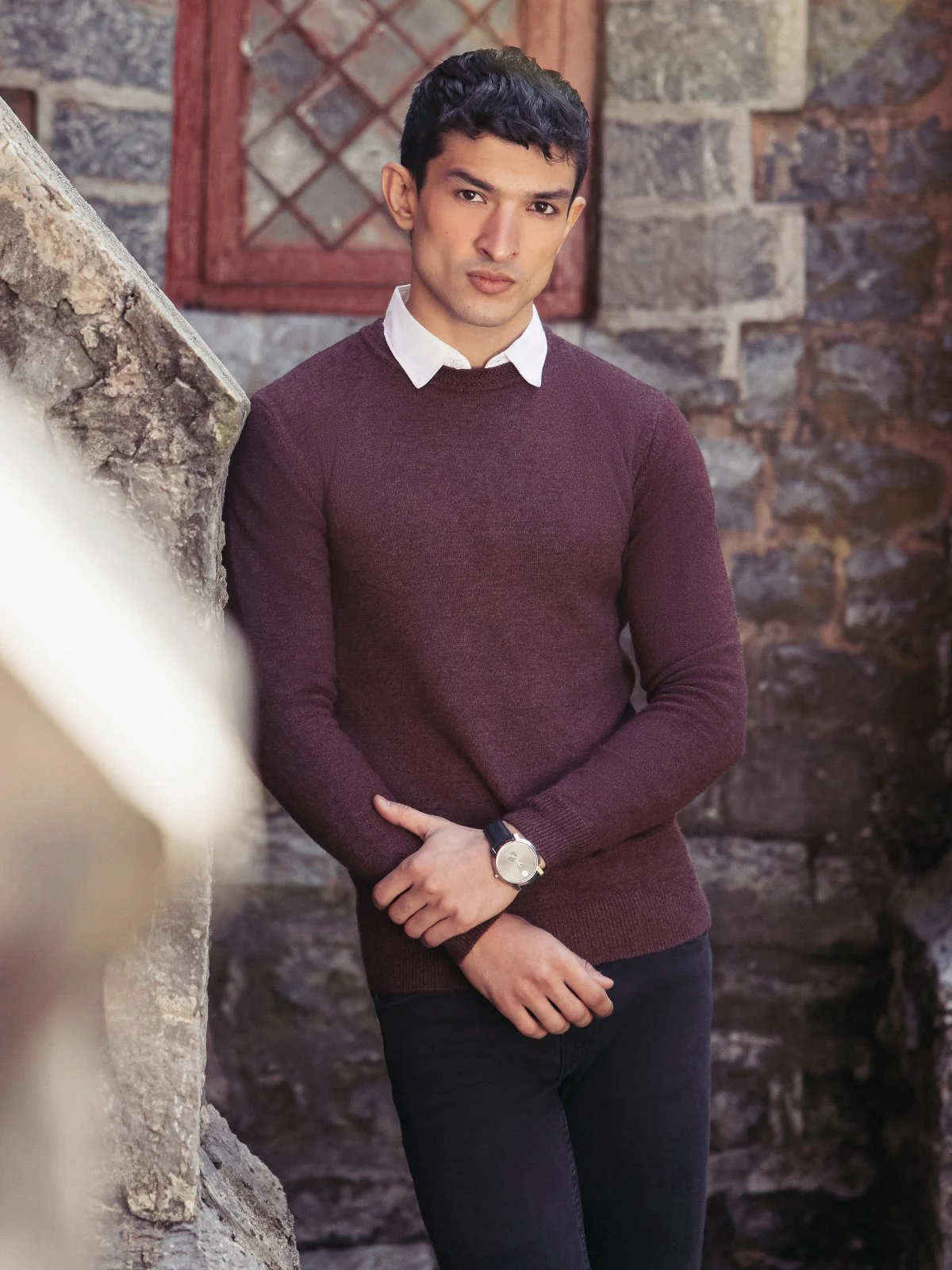Men's Burgundy Sweater - EMTSWT23-008 - Image 4