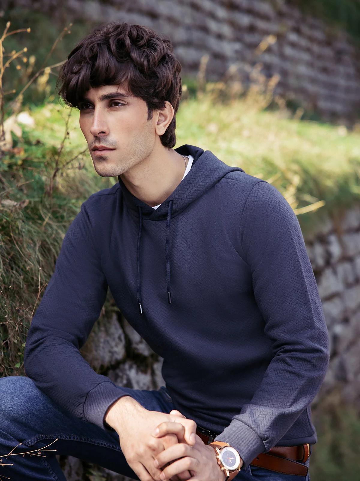Men's Charcoal Hoodie - EMTH23-008 - Image 3