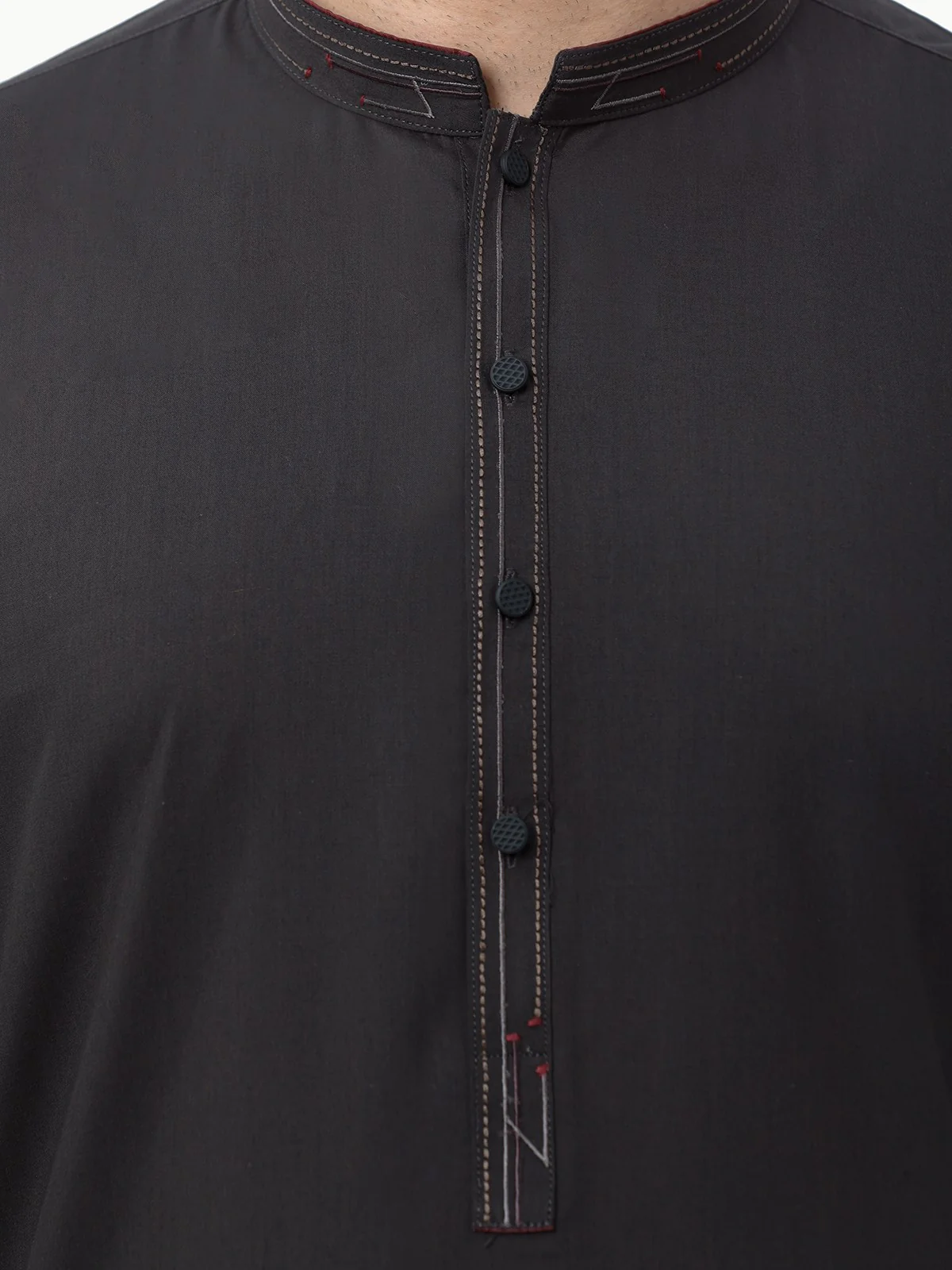 Men's Charcoal Shalwar Kameez - EMTKS22-40971 - Image 3