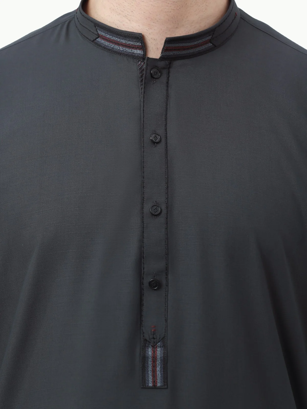 Men's Charcoal Shalwar Kameez - EMTKS23-40992 - Image 3