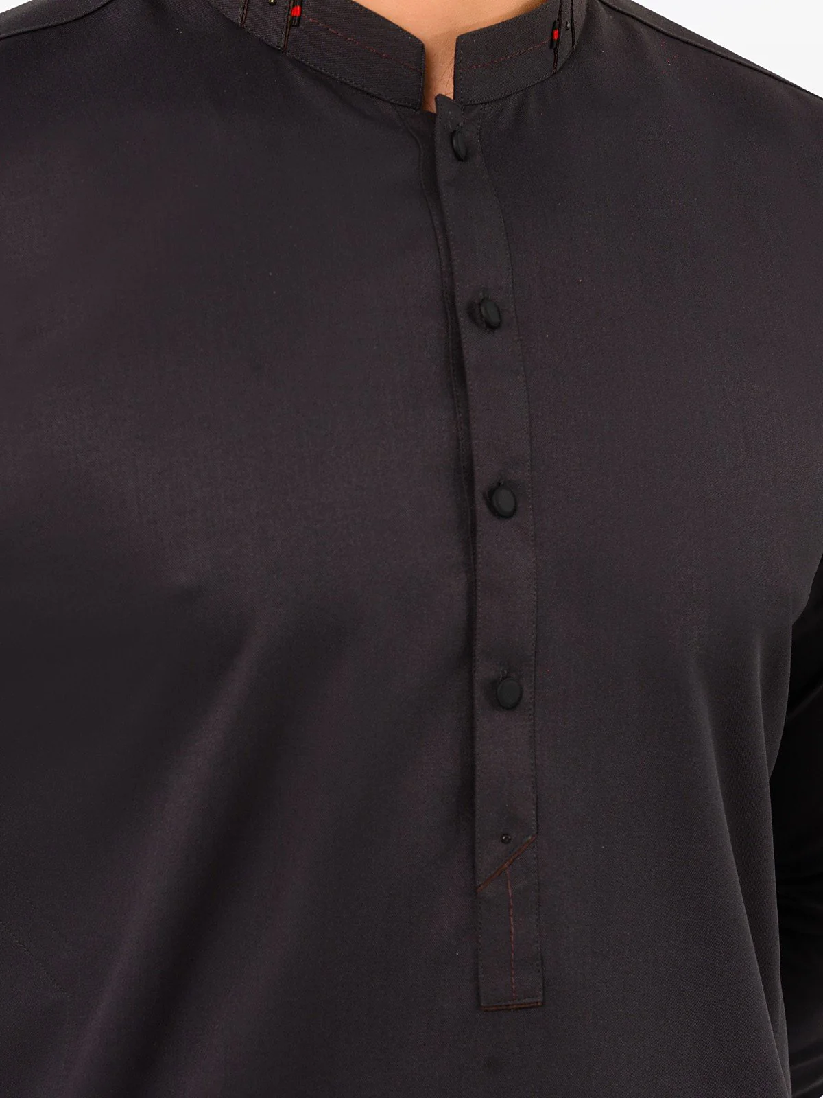 Men's Charcoal Shalwar Kameez - EMTKS23-41069 - Image 4
